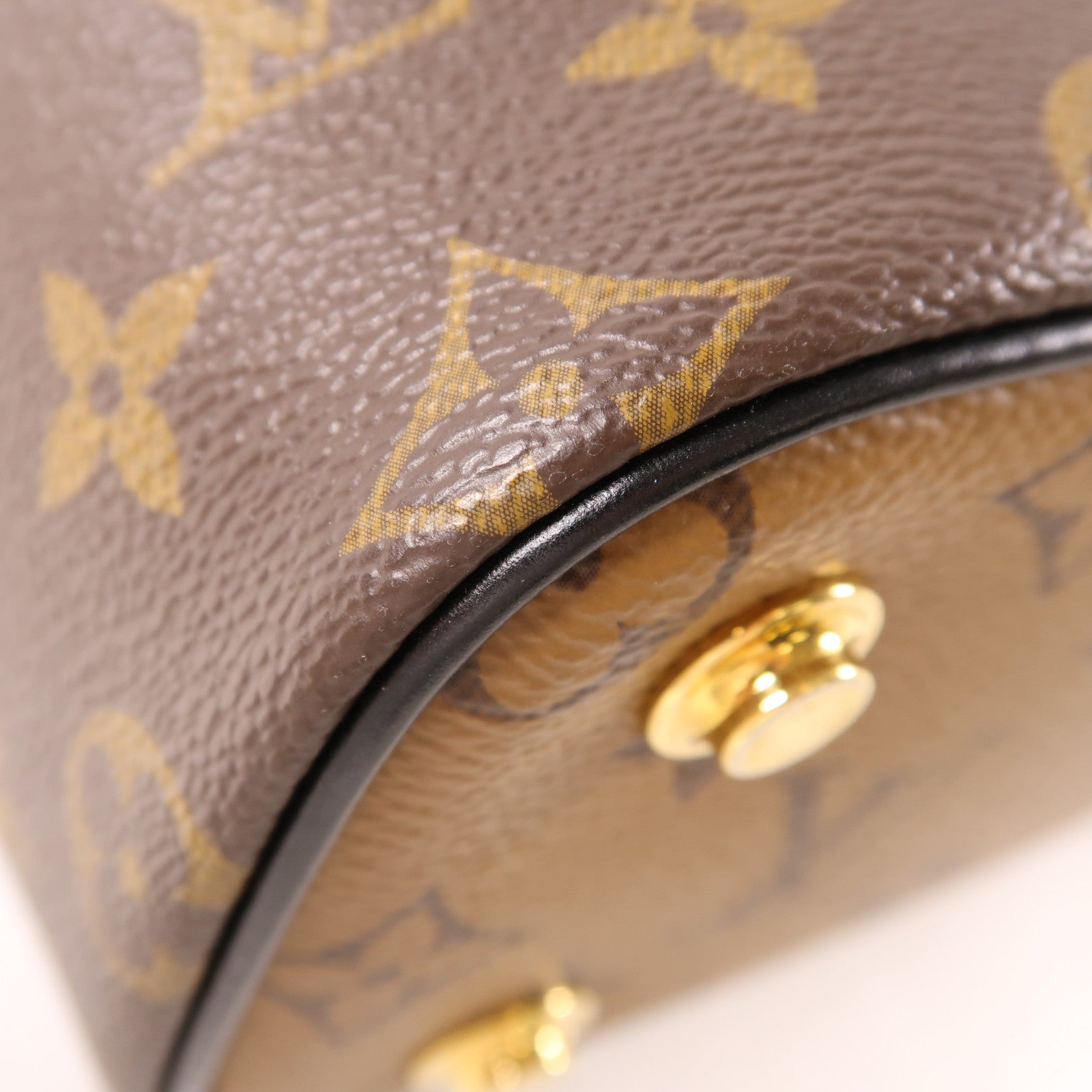 LOUIS VUITTON Monogram Reverse Vanity PM金扣手挽肩背兩用袋棕色