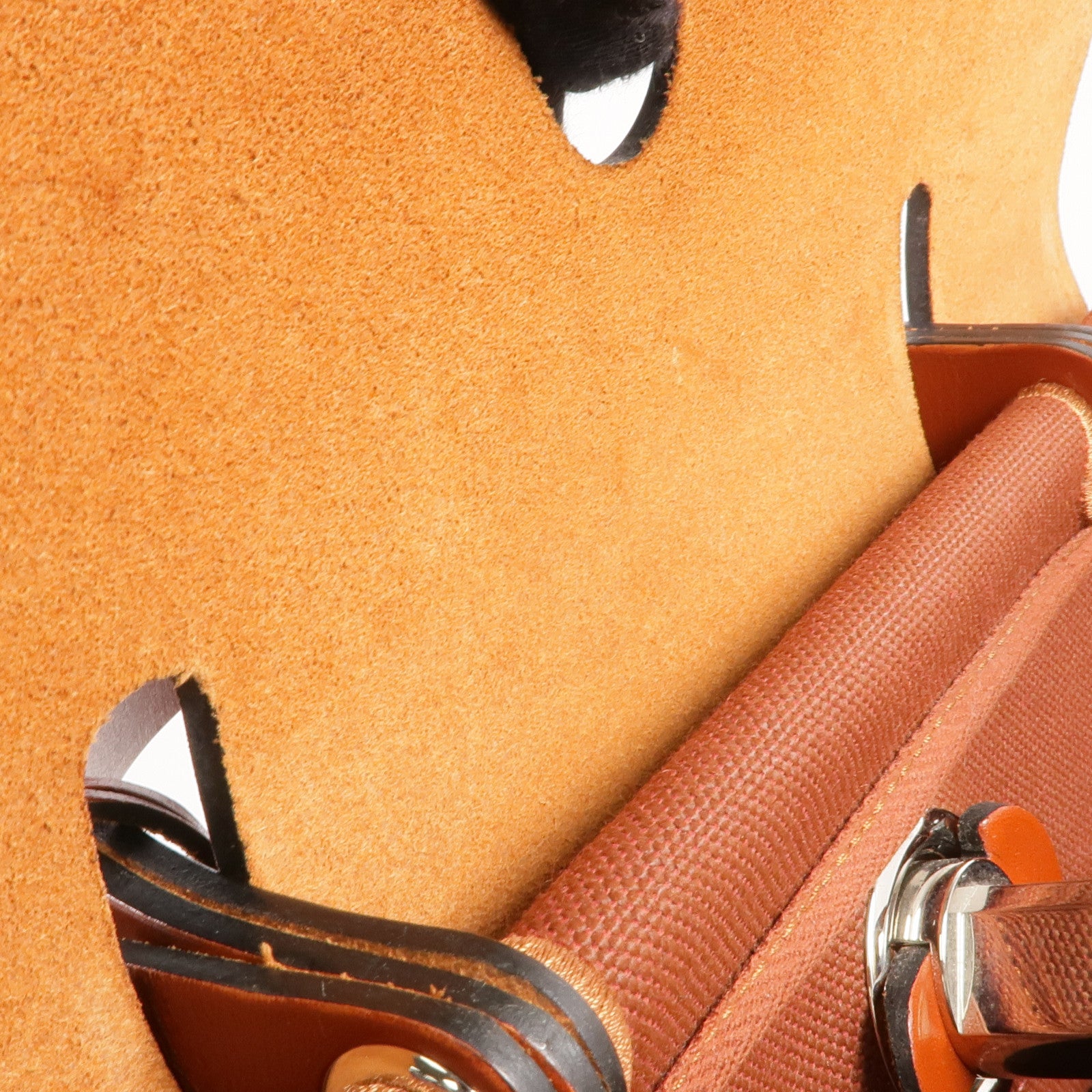 HERMES 帆布Herbag PM銀扣手挽肩背兩用袋Rouge H