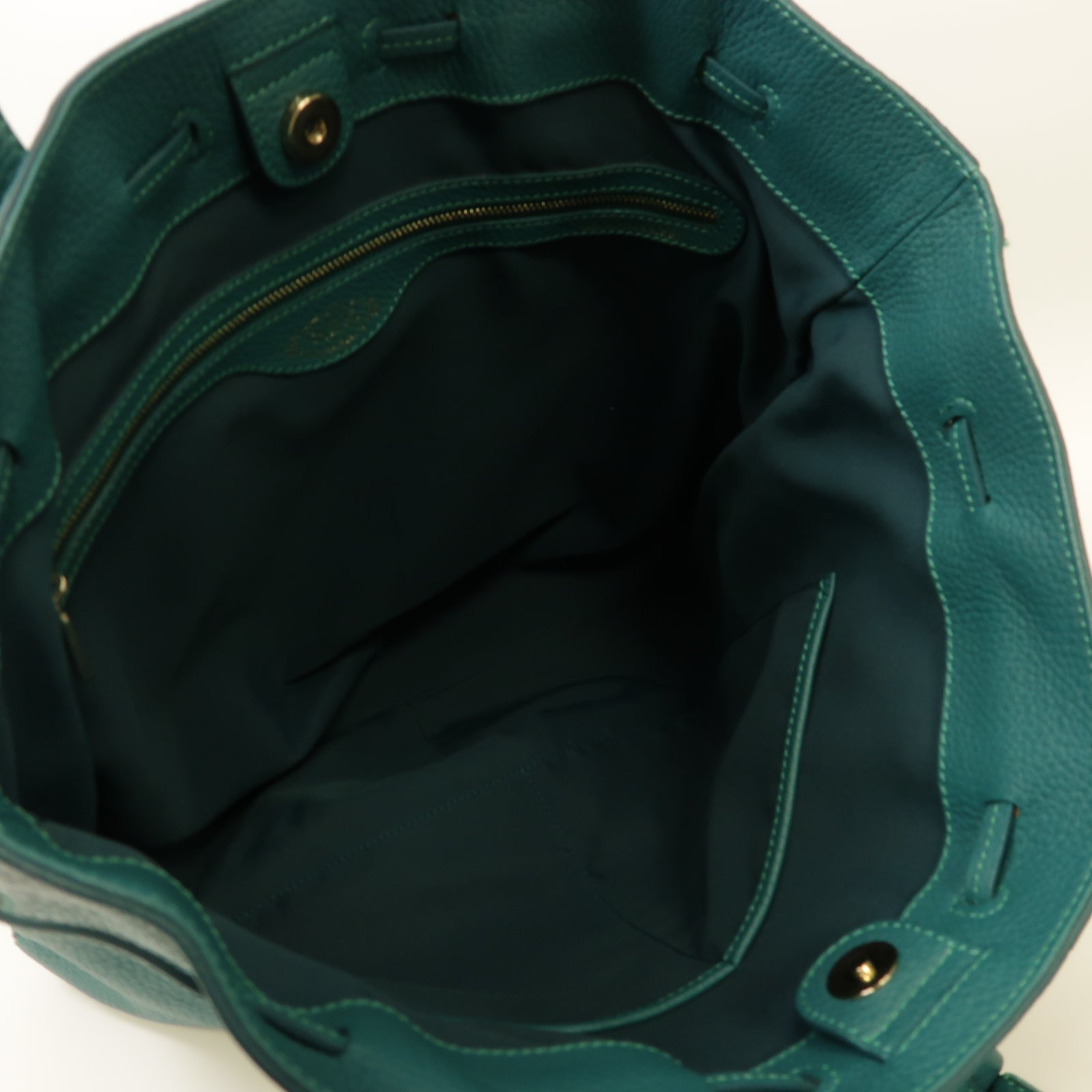 TOD’S 牛皮皮革Tote Bag銀扣手挽袋綠色