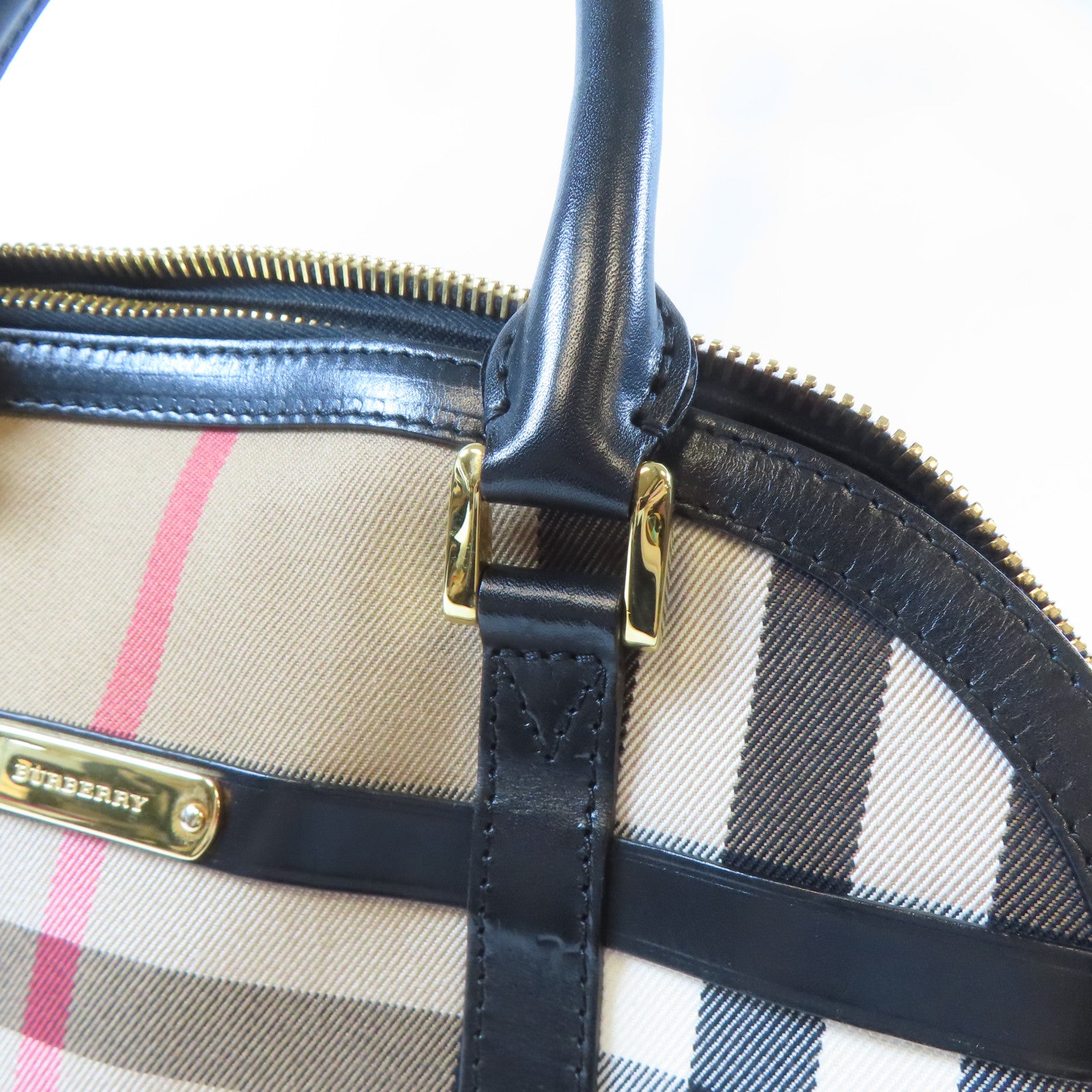 BURBERRY 帆布Shoulder Bag金扣肩背袋啡色