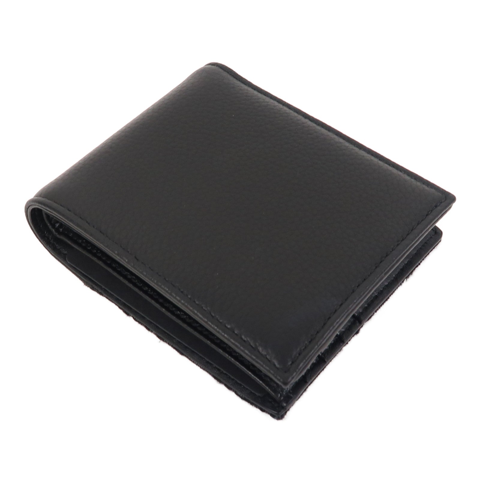 Dior 牛皮皮革Saddle Bifold Wallet銀扣錢包黑色