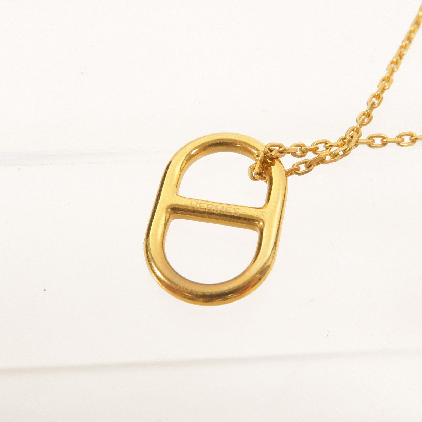 HERMES 金屬/Swift皮革O'Maillon Pendant項鍊