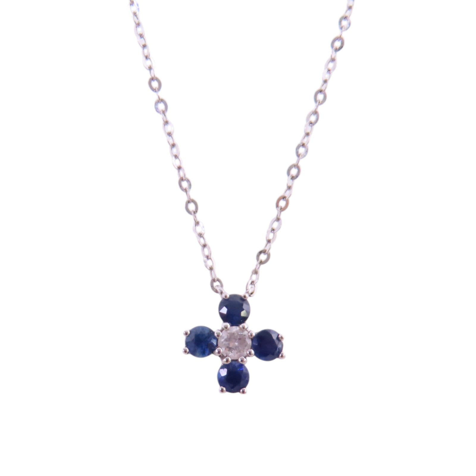 JEWELRY 18K白金/藍寶石/鑽石Sapphire Diamond Necklace項鏈