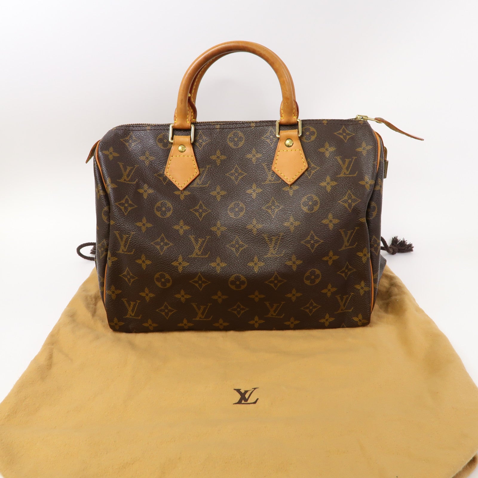 LOUIS VUITTON Monogram Speedy 30金扣手挽袋啡色