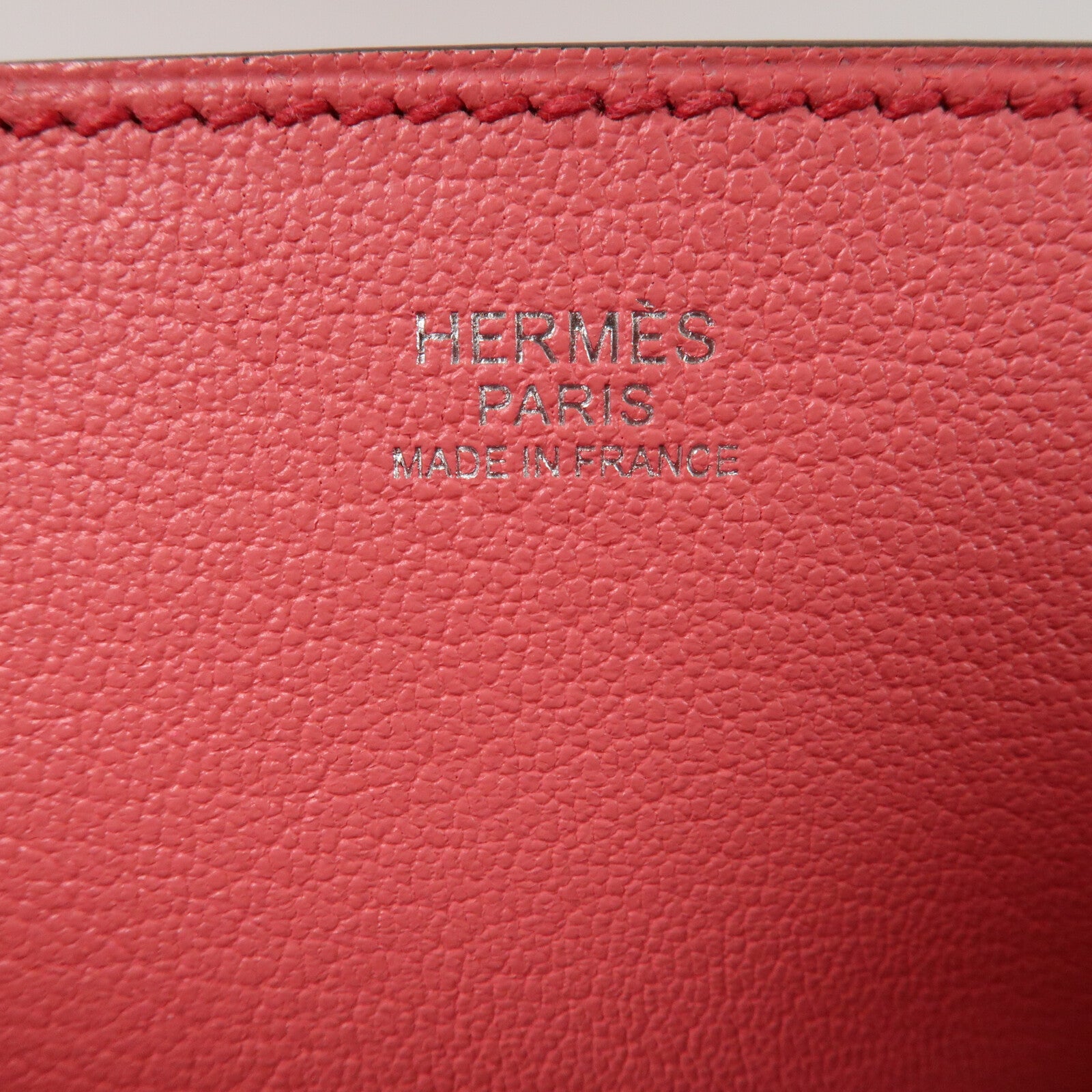 HERMES Novillo皮革Opli 28銀扣肩背袋Geranium/Rose Azalee