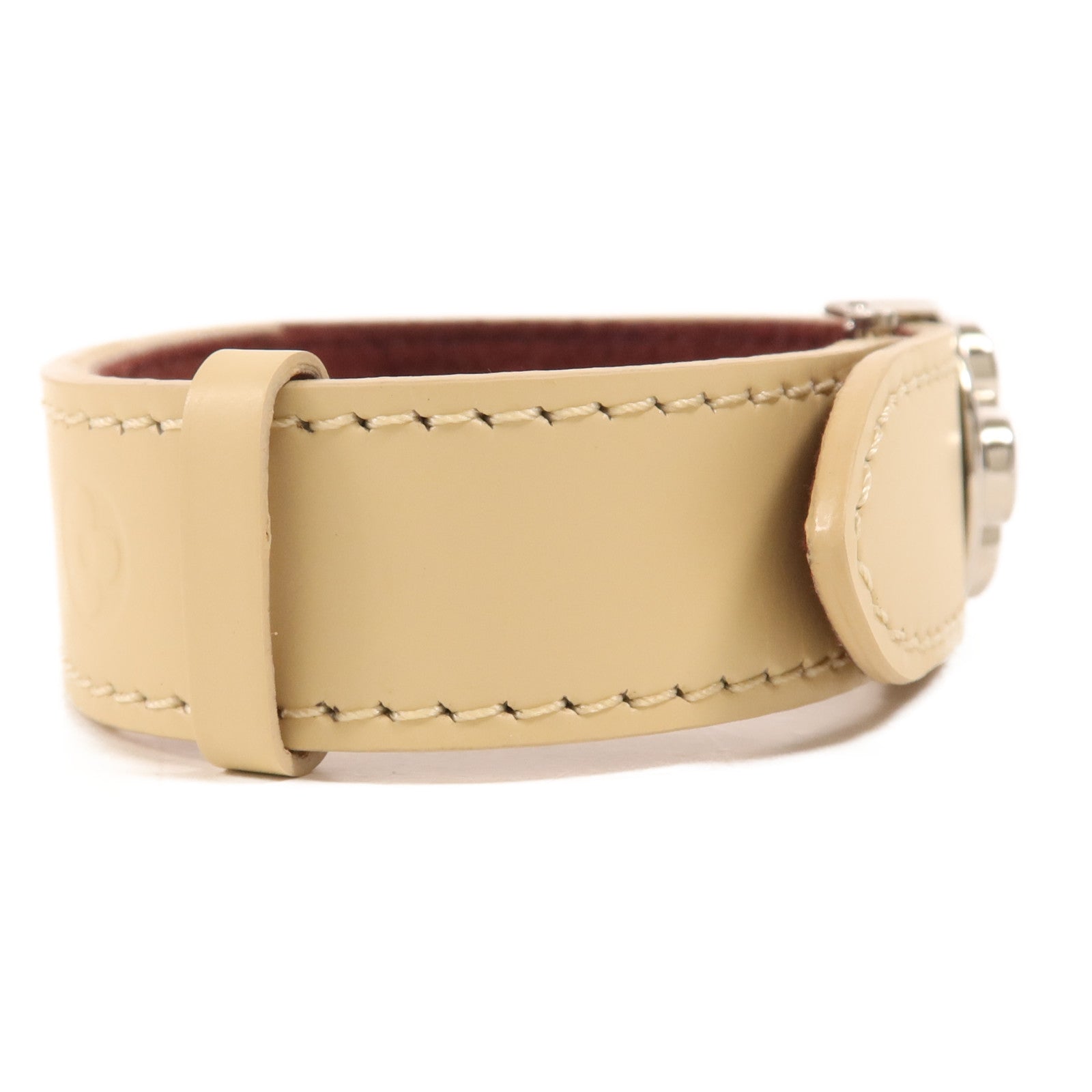LOUIS VUITTON 牛皮皮革Bracelet銀扣手鐲