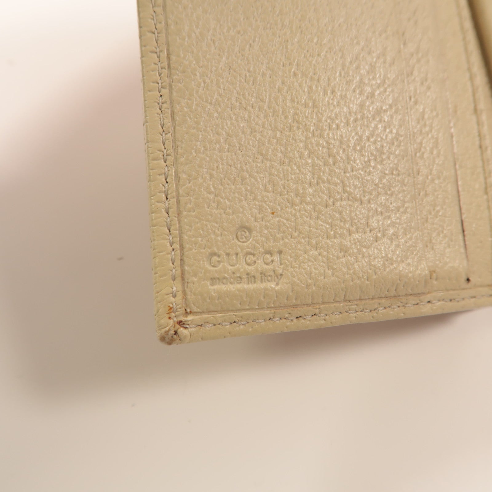 GUCCI 帆布Wallet金扣錢包白色