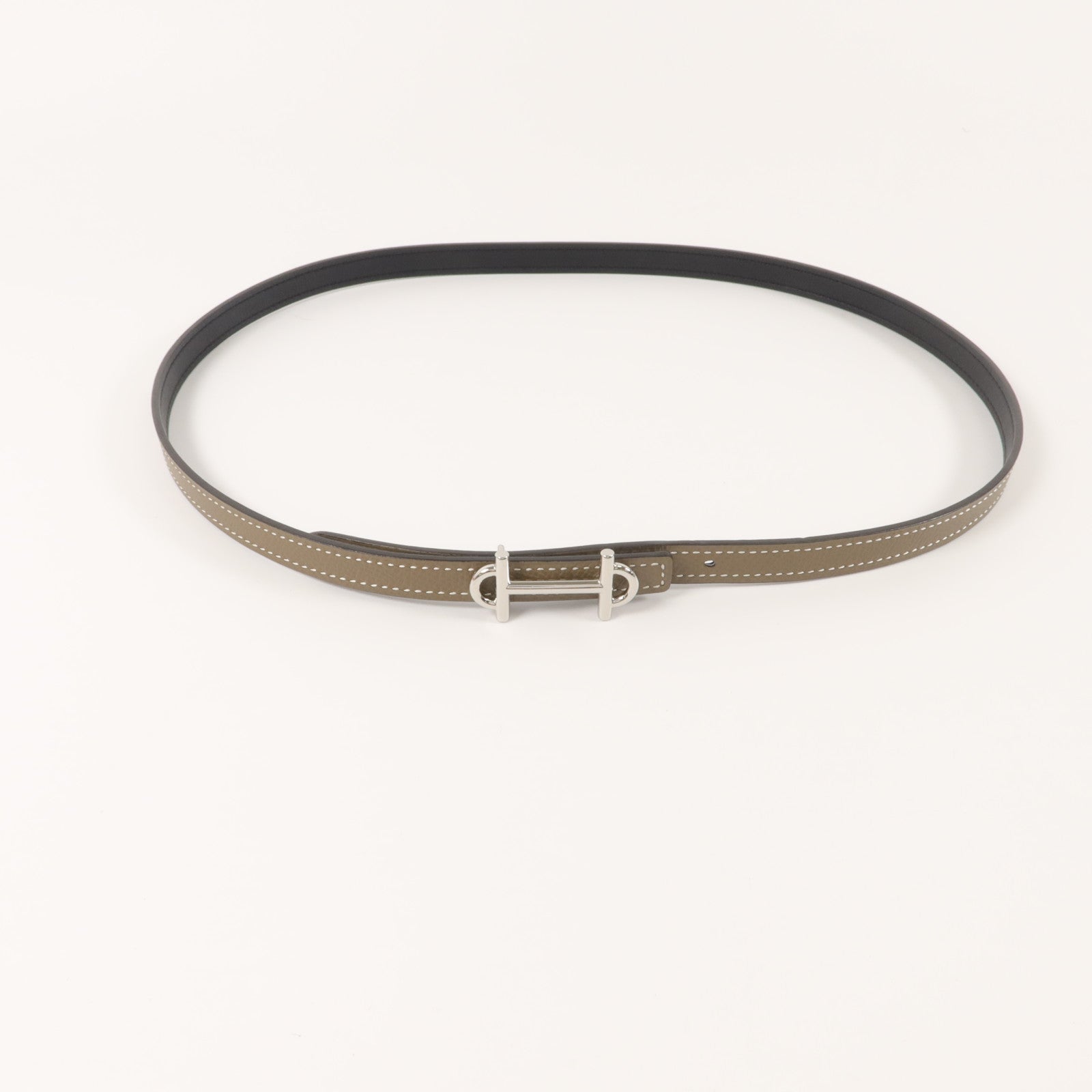 HERMES Epsom皮革/Swift皮革Belt皮帶Etoupe/Noir