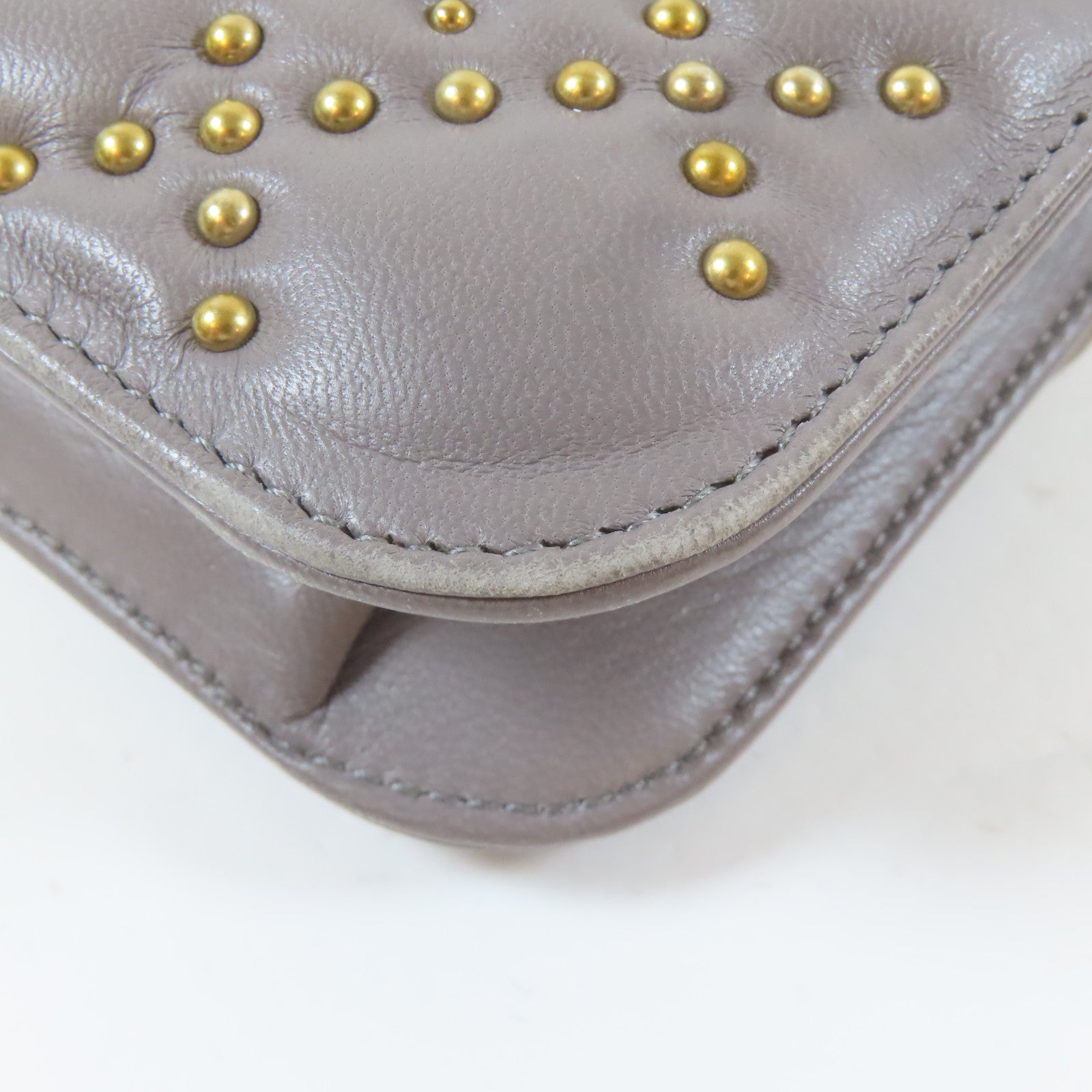 Dior 【激減優惠】牛皮皮革Shoulder Bag金扣肩背袋灰色