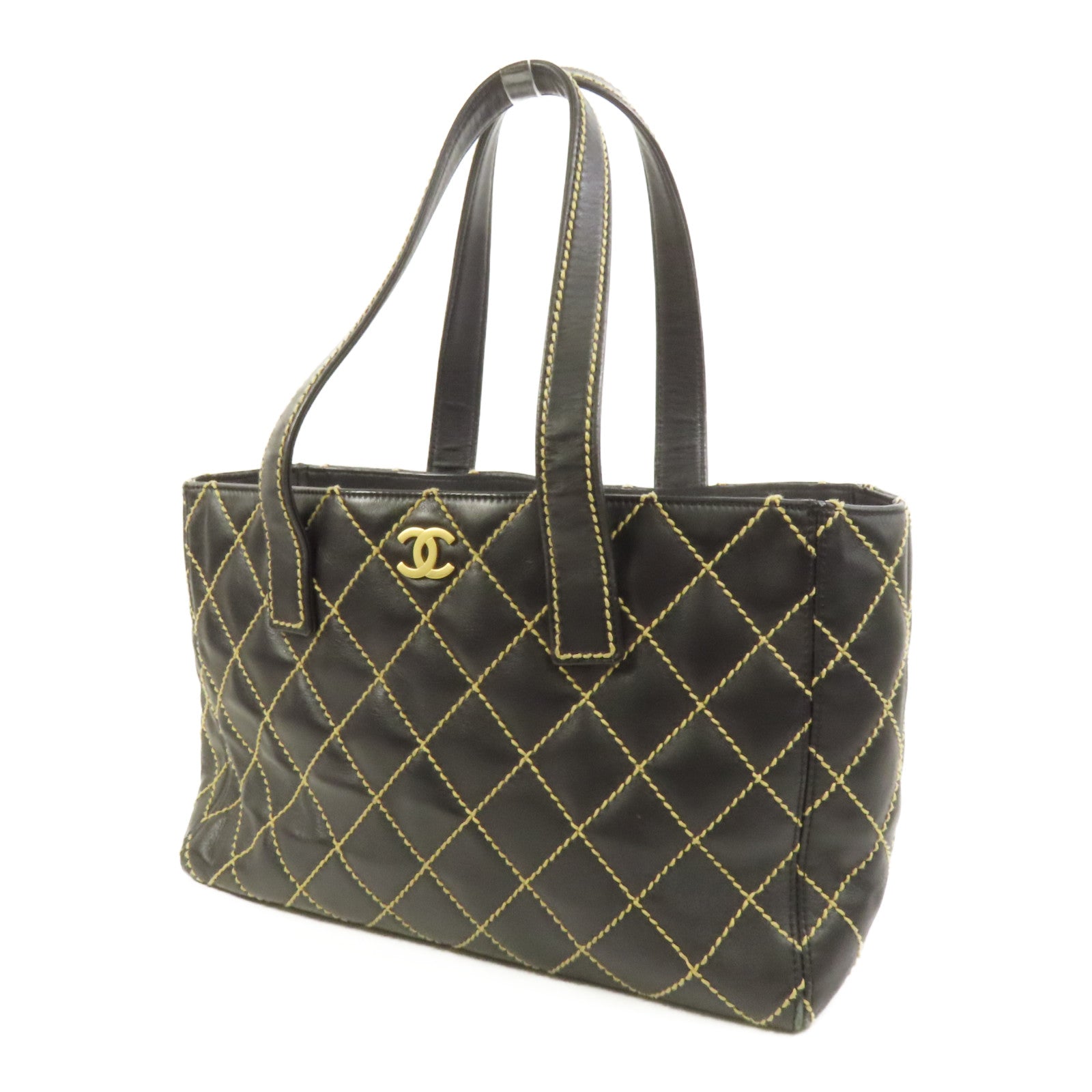 CHANEL 牛皮皮革Tote Bag金扣肩背袋