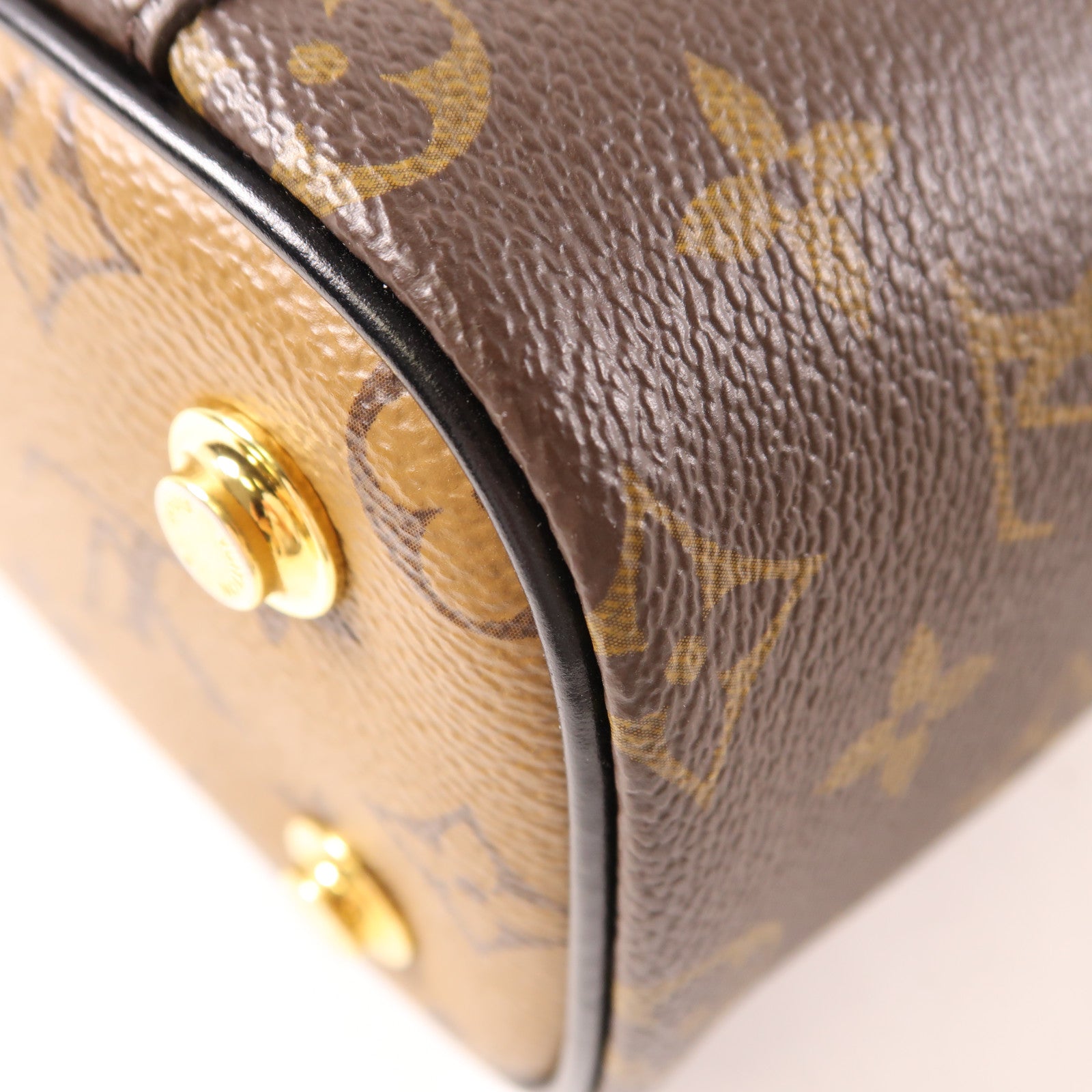 LOUIS VUITTON Monogram Reverse Vanity PM金扣手挽肩背兩用袋棕色