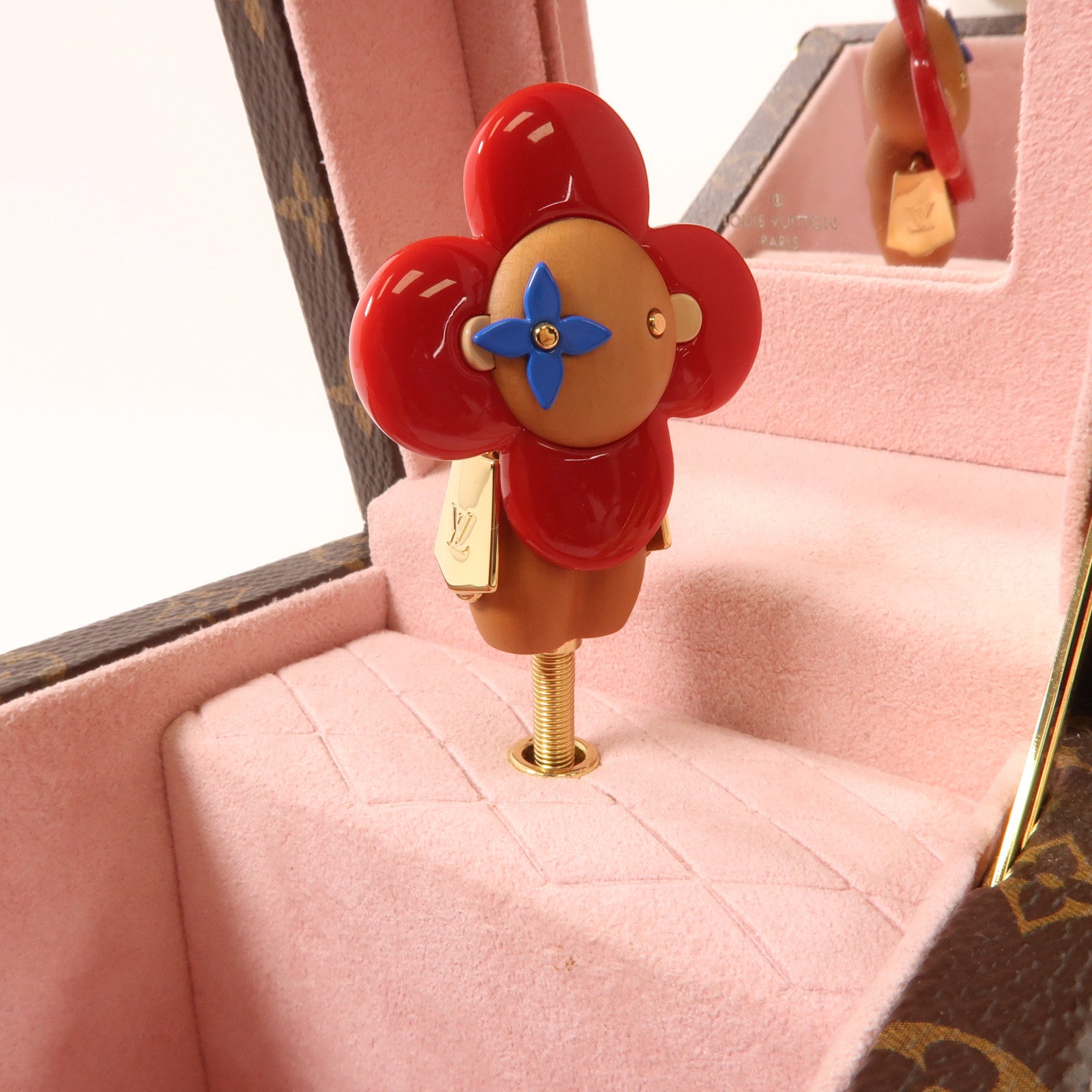 LOUIS VUITTON Monogram Trunk Vivienne Music Box 金扣音樂盒棕色