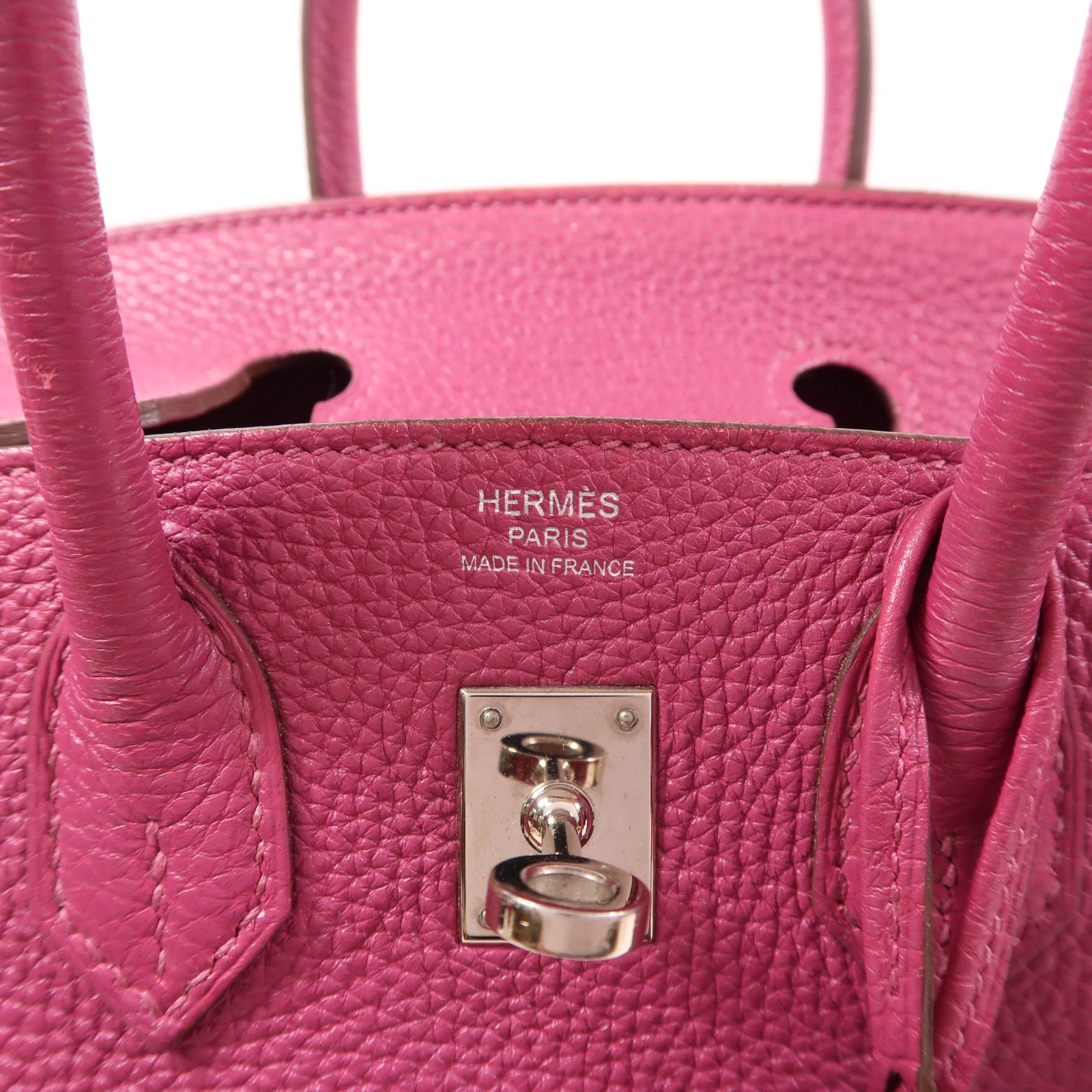HERMES Togo皮革Birkin 25銀扣手挽袋桃紫色