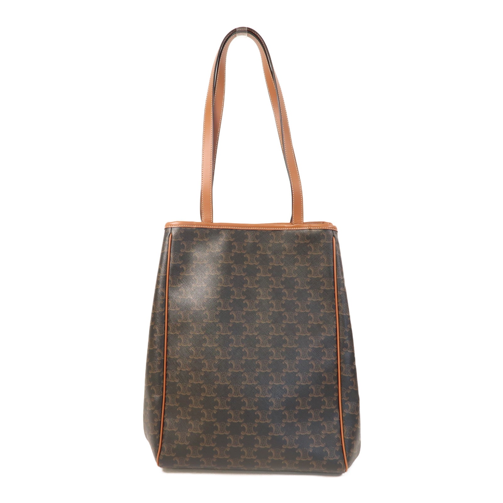 CELINE 【激減優惠】塗層帆布Shoulder Bag金扣肩背袋啡色/黑色