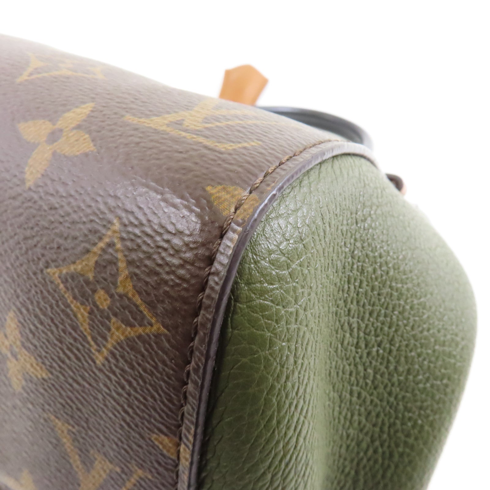 LOUIS VUITTON Monogram Fold Tote金扣手挽肩背兩用袋啡色/綠色/米色