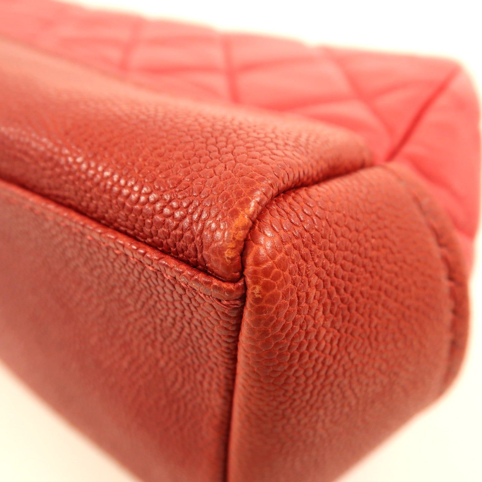 CHANEL 牛皮皮革Chain Shoulder銀扣鏈帶肩背袋