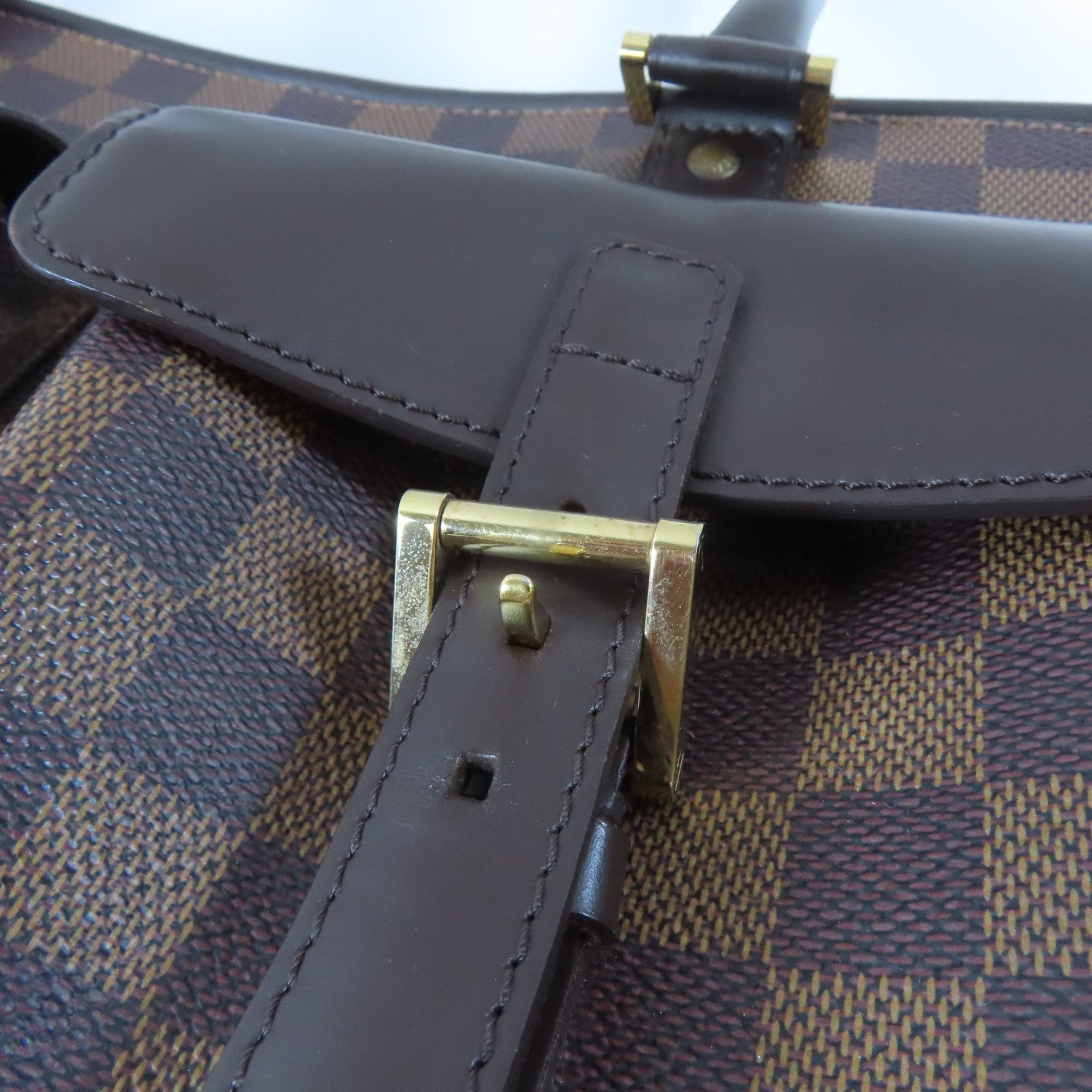 LOUIS VUITTON 【激減優惠】Damier Manosque GM金扣手挽袋啡色