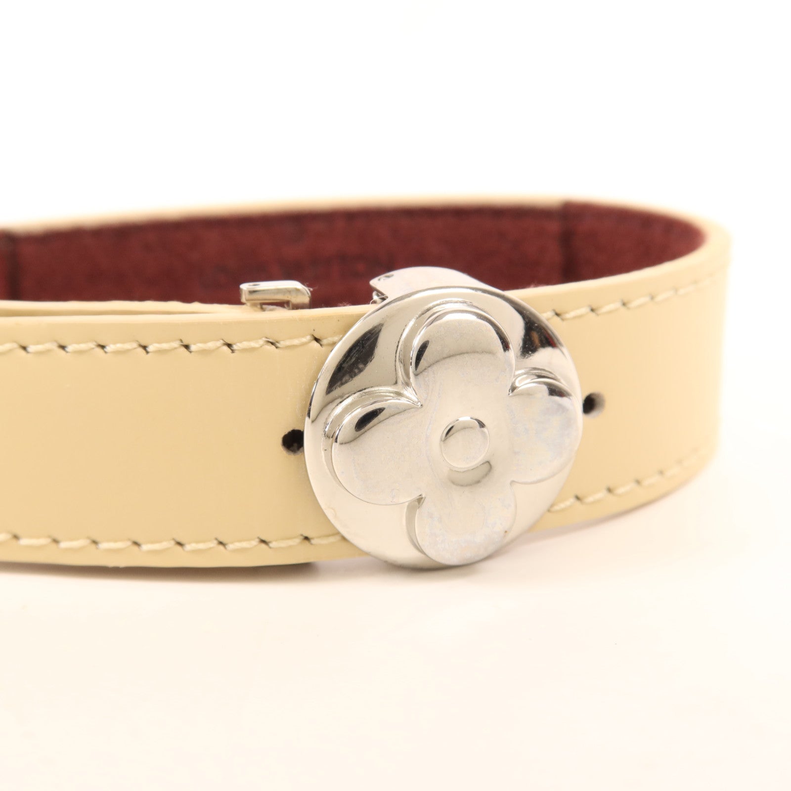 LOUIS VUITTON 牛皮皮革Bracelet銀扣手鐲