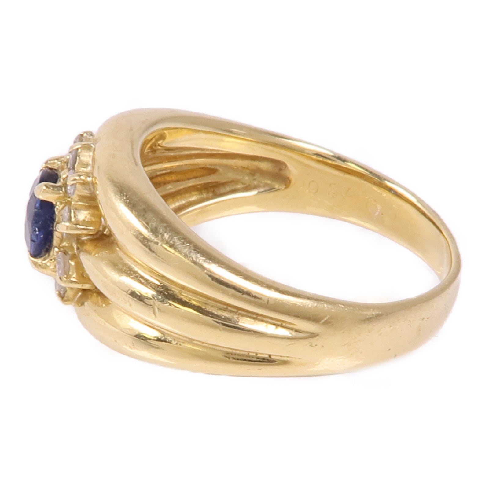 JEWELRY 18K黄金Sapphire Diamond Ring藍寶石/鑽石戒指US#6