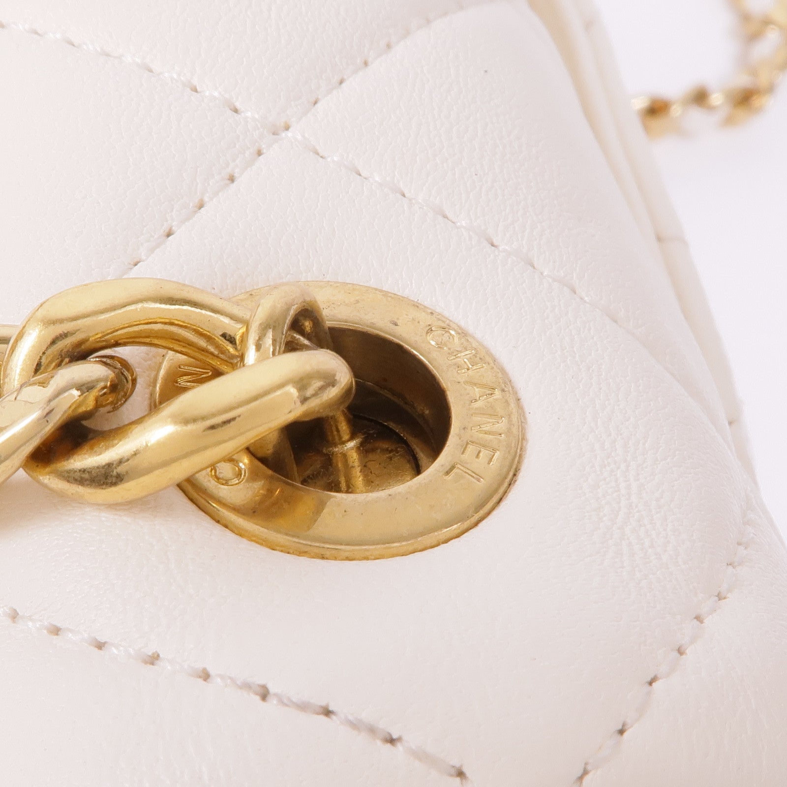 CHANEL 牛皮皮革Chain Shoulder Bag銀扣鏈帶肩背袋