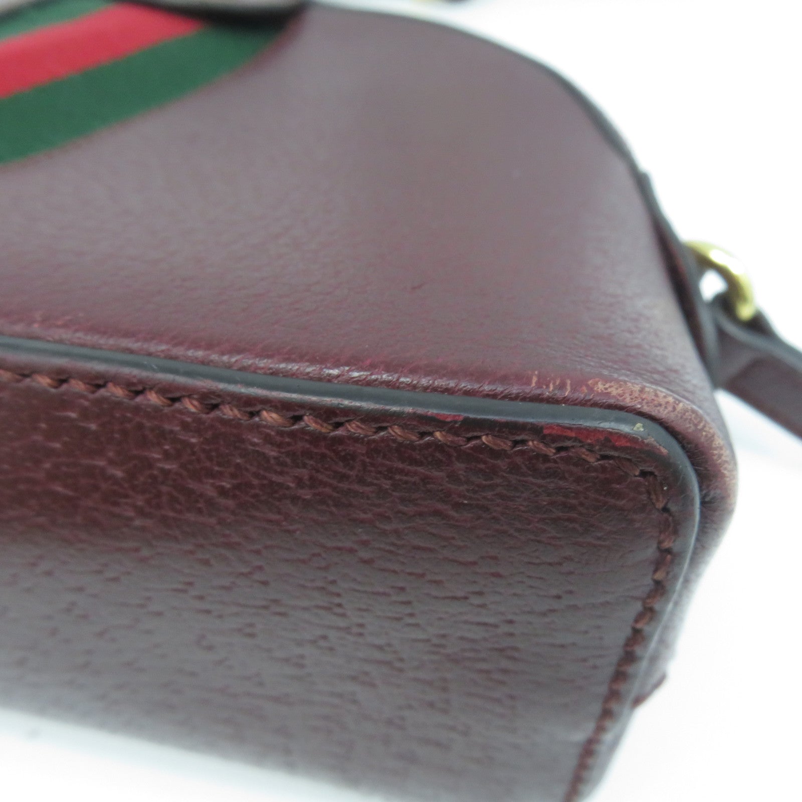 GUCCI 【清倉大減價】牛皮皮革Ophidia GG金扣肩背袋啡色