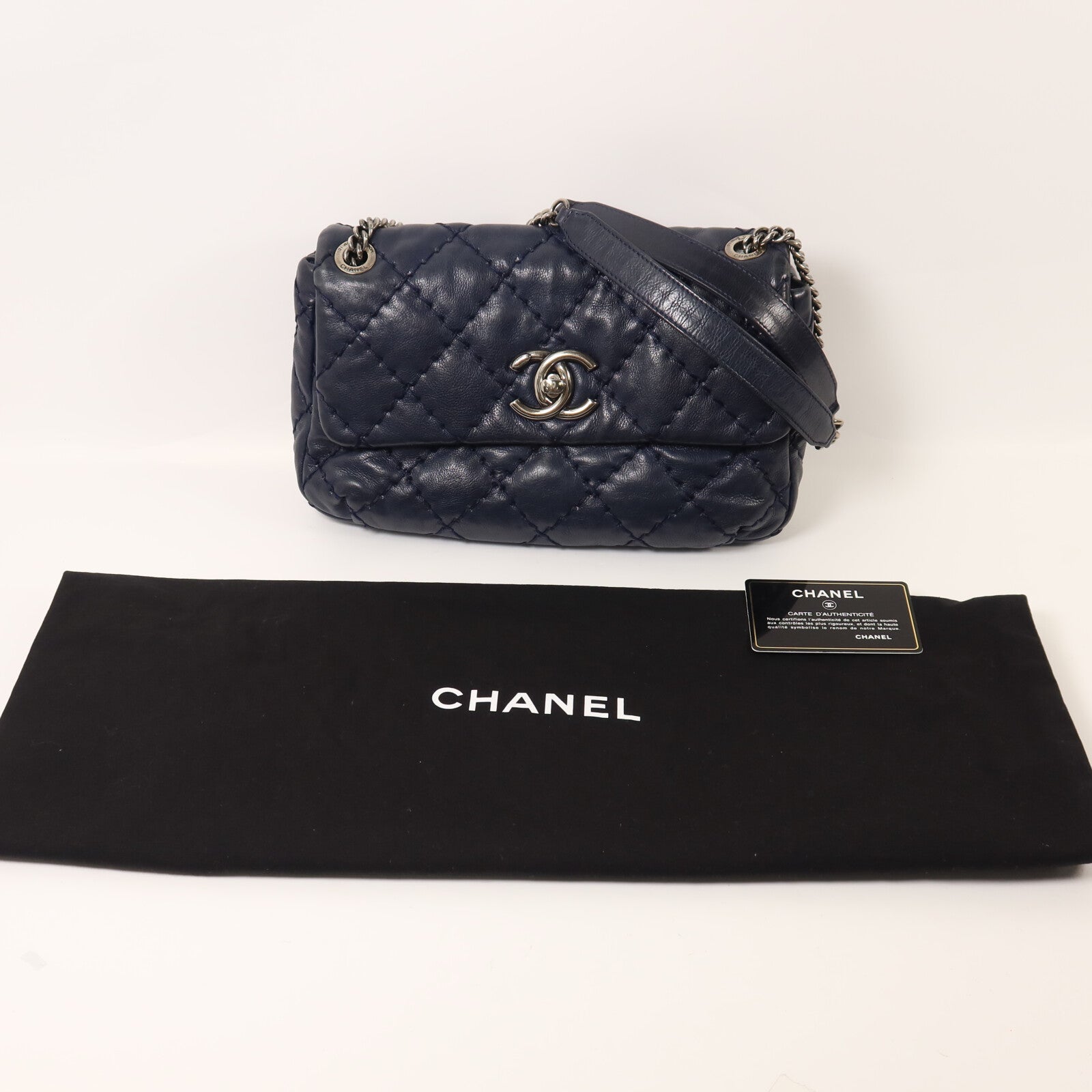 CHANEL 牛皮皮革Classic Flap鏈帶手挽肩背兩用袋