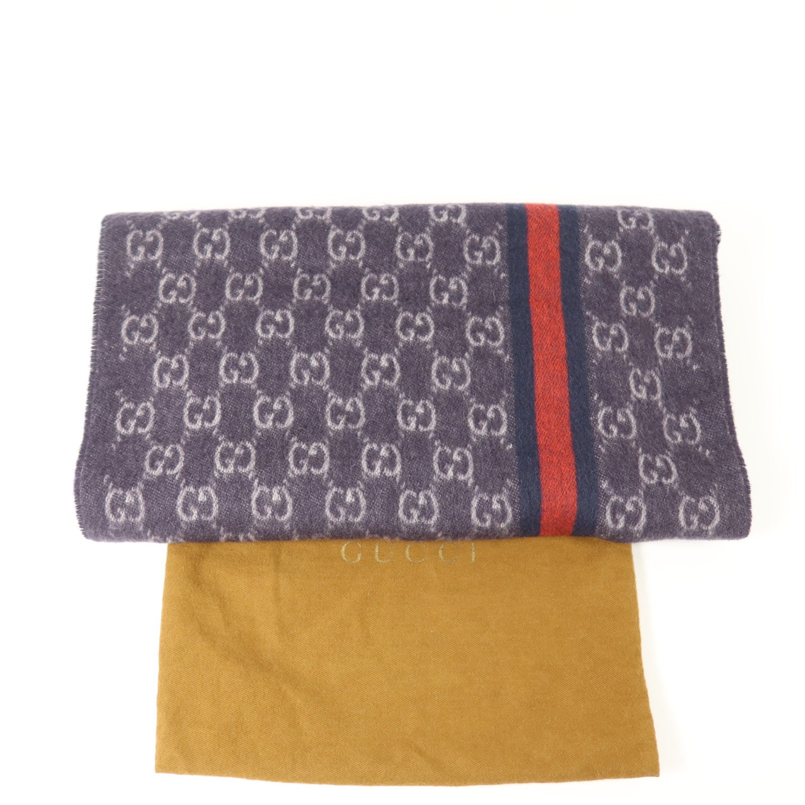GUCCI 羊絨SC Doubly G Scarf 176.5X35.5圍巾