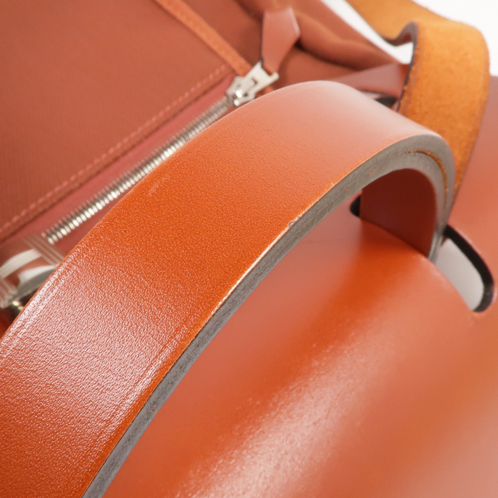 HERMES 【激減優惠】帆布Herbag PM銀扣手挽肩背兩用袋Rouge H