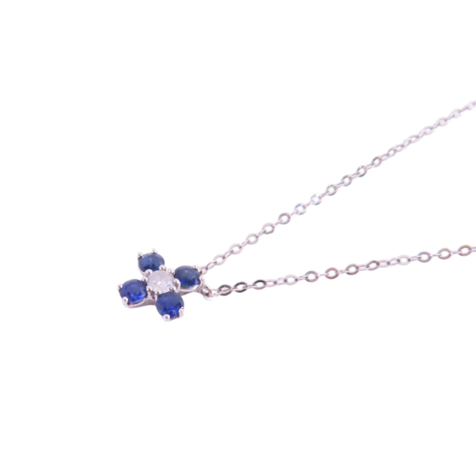 JEWELRY 18K白金/藍寶石/鑽石Sapphire Diamond Necklace項鏈