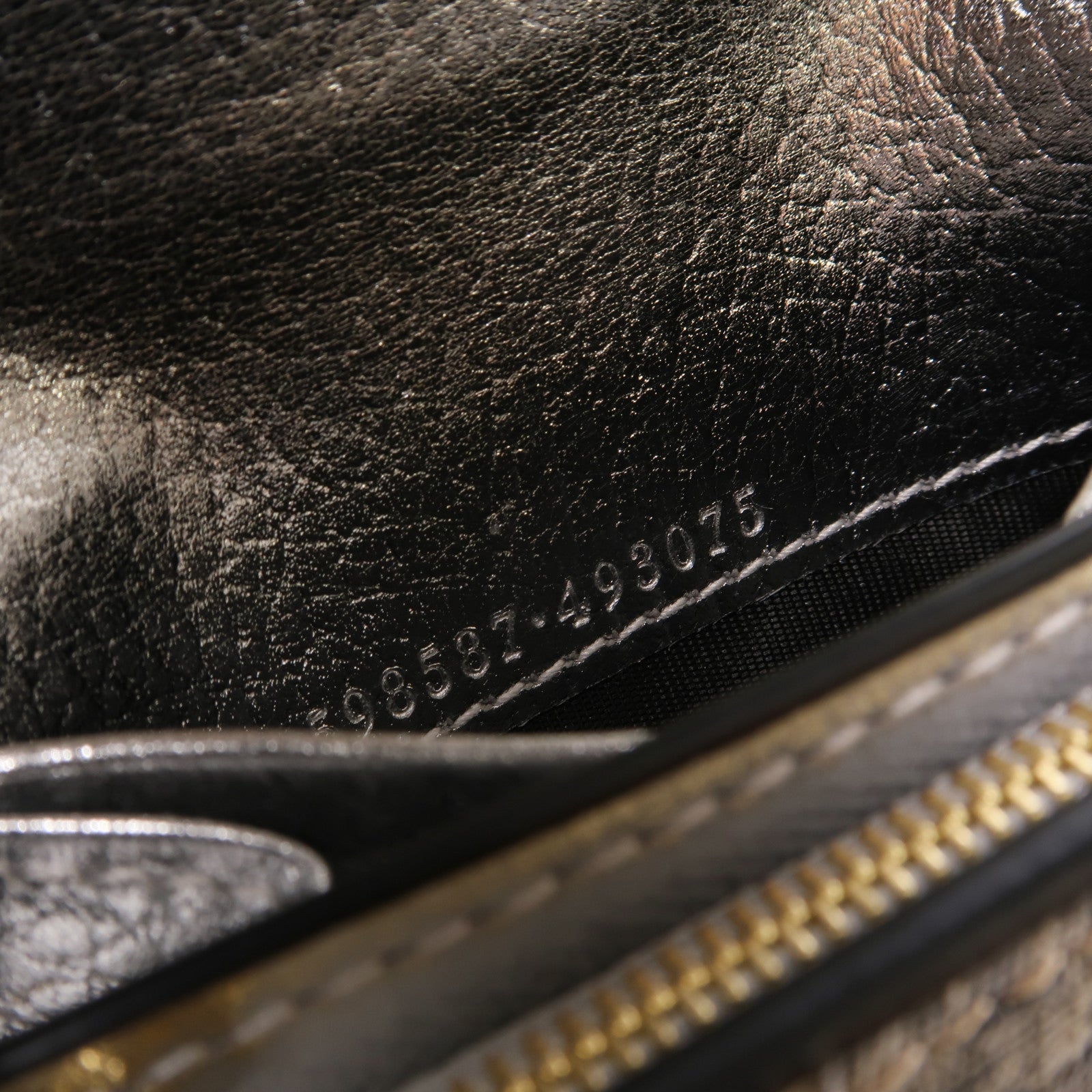 GUCCI 塗層帆布GG Marmont Wallet金扣錢包棕色/銀色