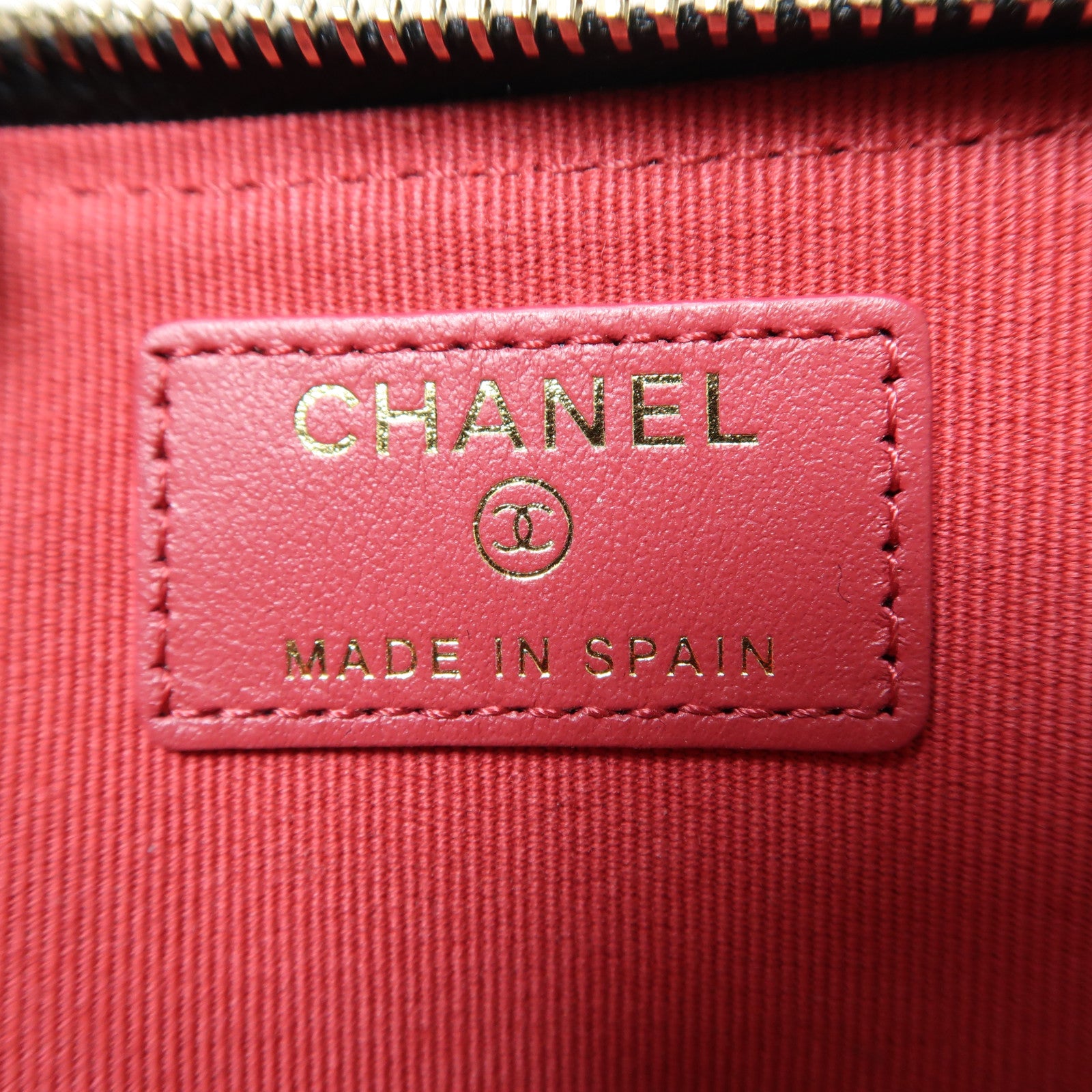 CHANEL 羊皮皮革Zipper Card Holder金扣卡片套黑色