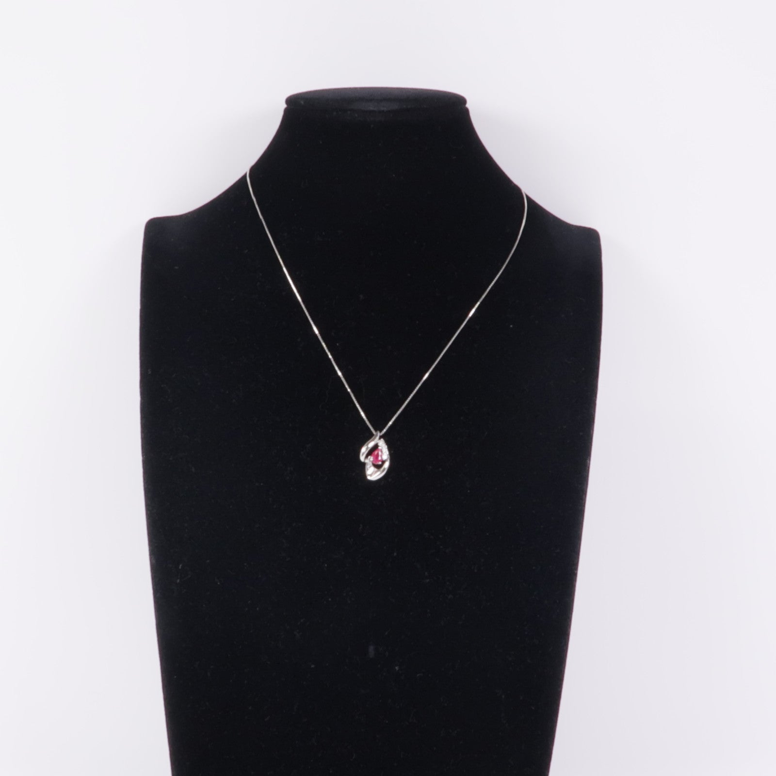 JEWELRY 【激減優惠】PT900/PT850鉑金Ruby/Diamond Necklace紅寶石/鑽石項鍊