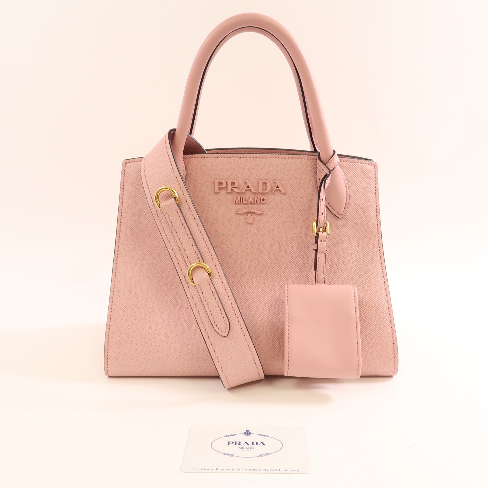 PRADA Saffiano皮革2Way Shoulder手挽肩背兩用袋