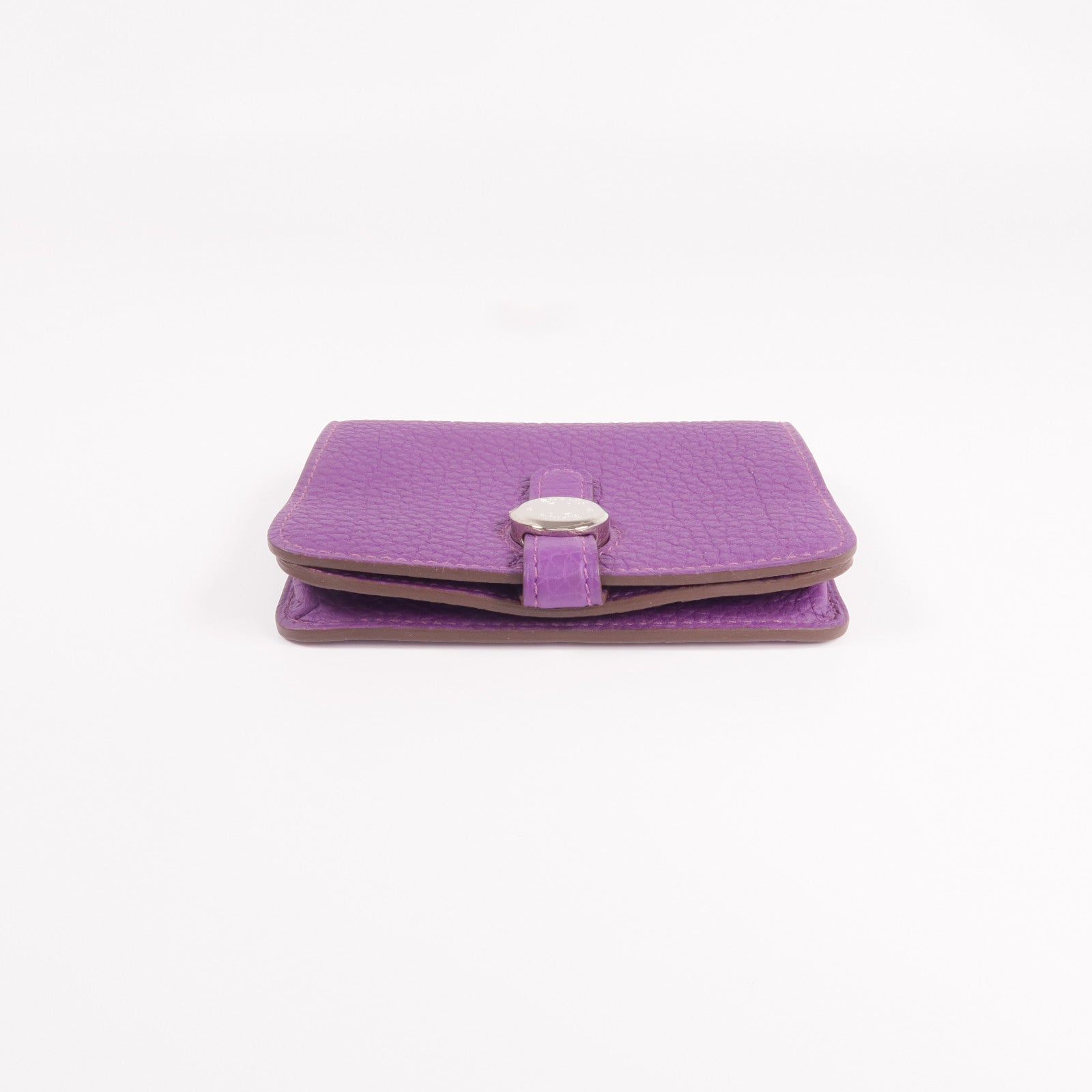 HERMES Clemence皮革Dogon Card Case銀扣卡片套Anemone