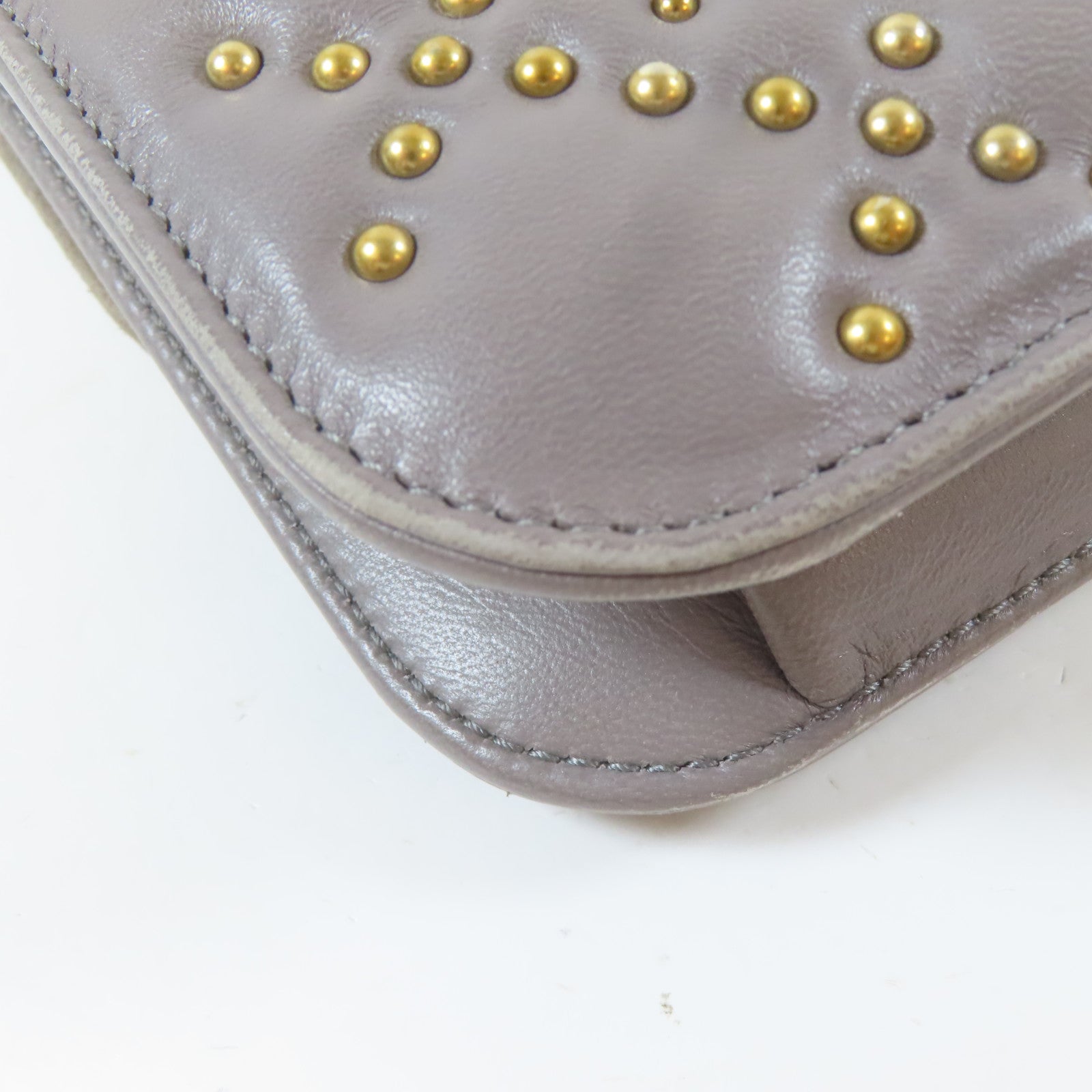 Dior 【激減優惠】牛皮皮革Shoulder Bag金扣肩背袋灰色