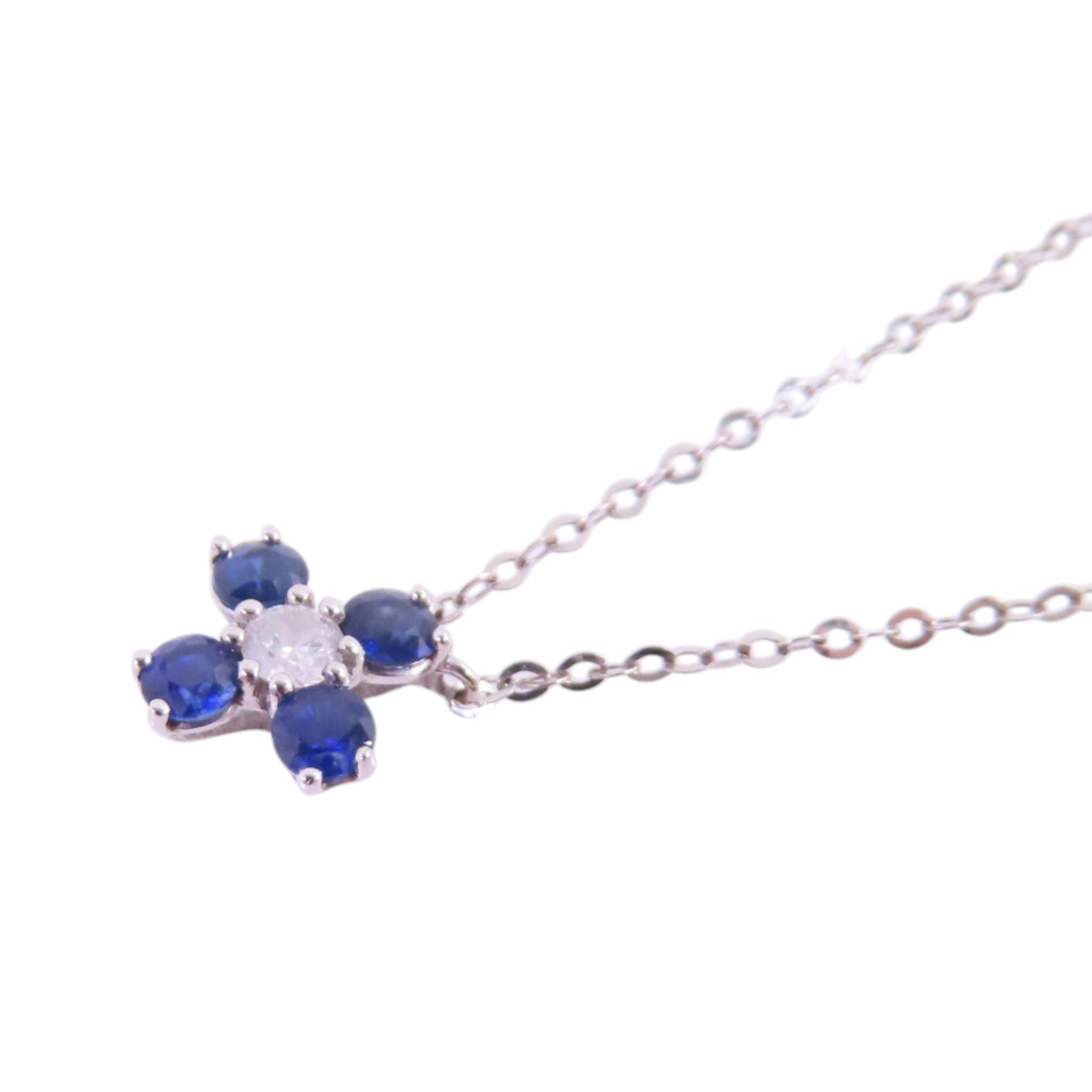 JEWELRY 18K白金/藍寶石/鑽石Sapphire Diamond Necklace項鏈