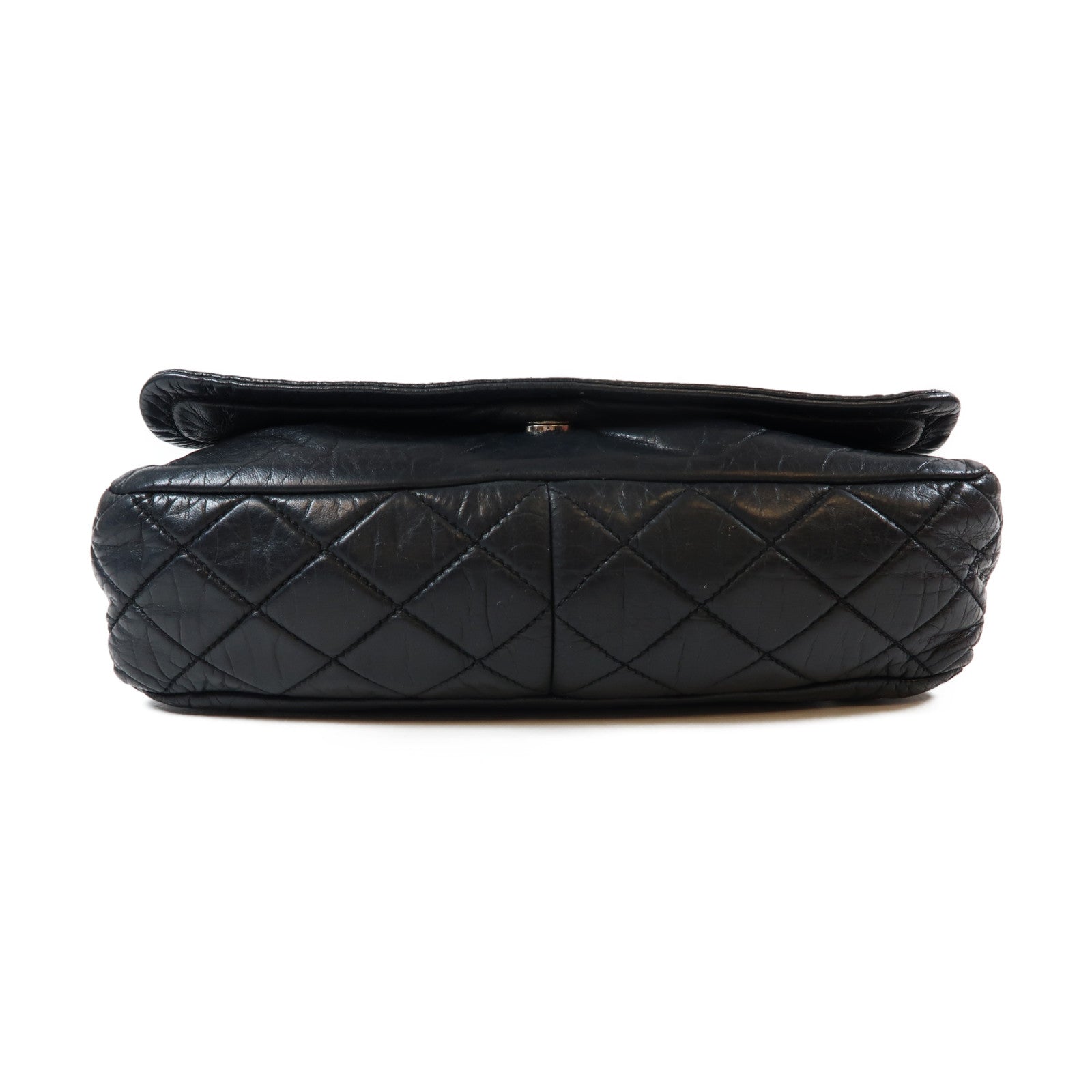 CHANEL 牛皮皮革Chain Shoulder Bag銀扣鏈帶肩背袋黑色