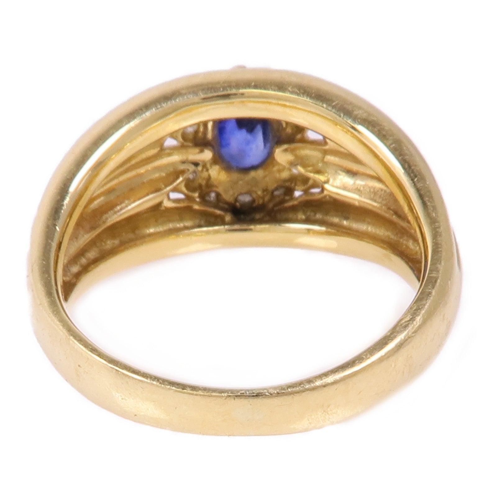 JEWELRY 18K黄金Sapphire Diamond Ring藍寶石/鑽石戒指US#6