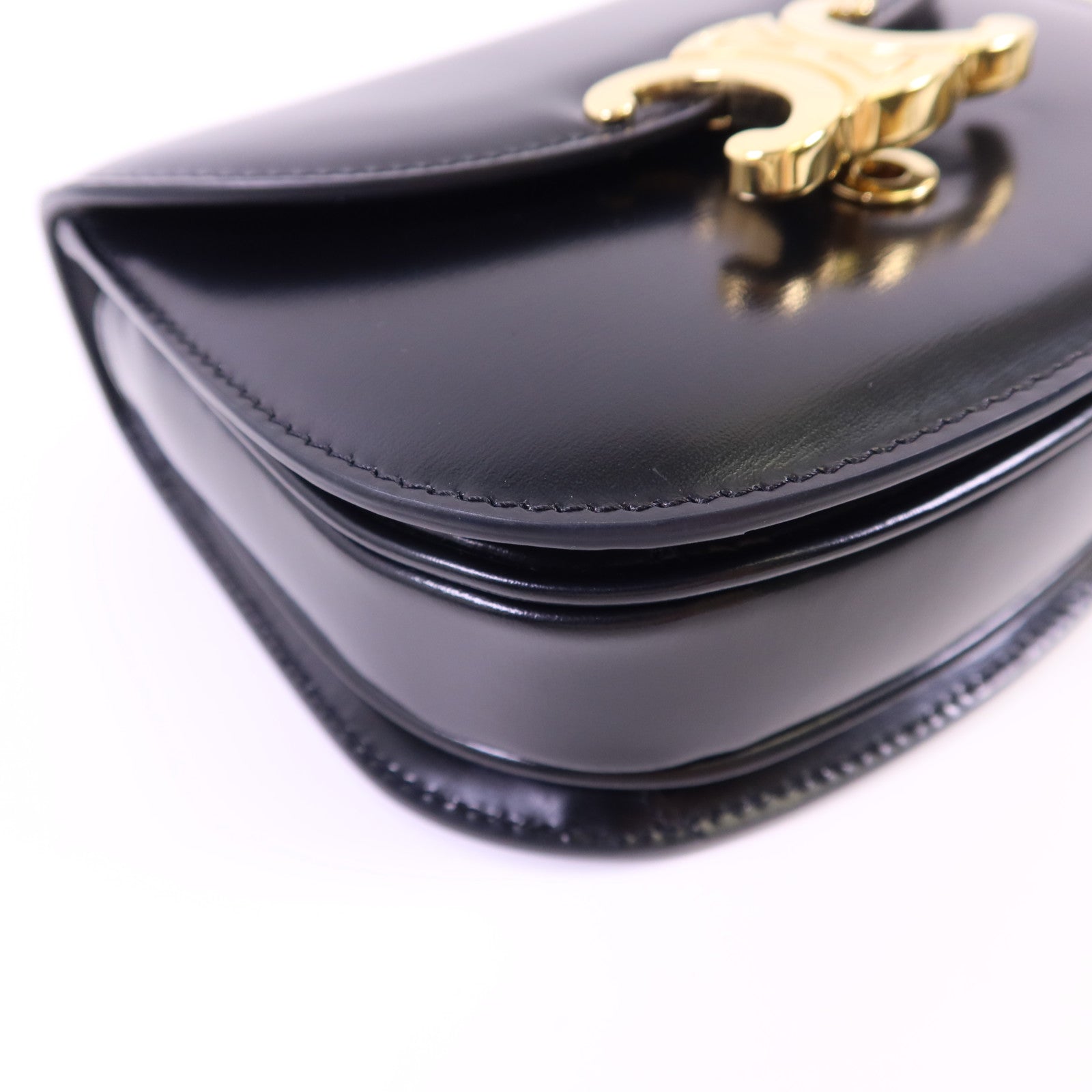 CELINE 牛皮皮革Mini Besace Clea金扣手挽肩背兩用袋