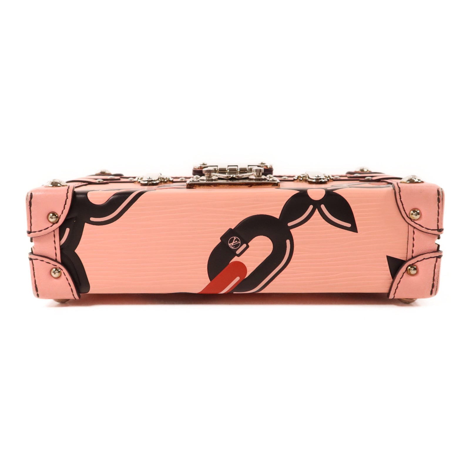 LOUIS VUITTON Epi Petite Malle Pink Chain Flower銀扣肩背袋