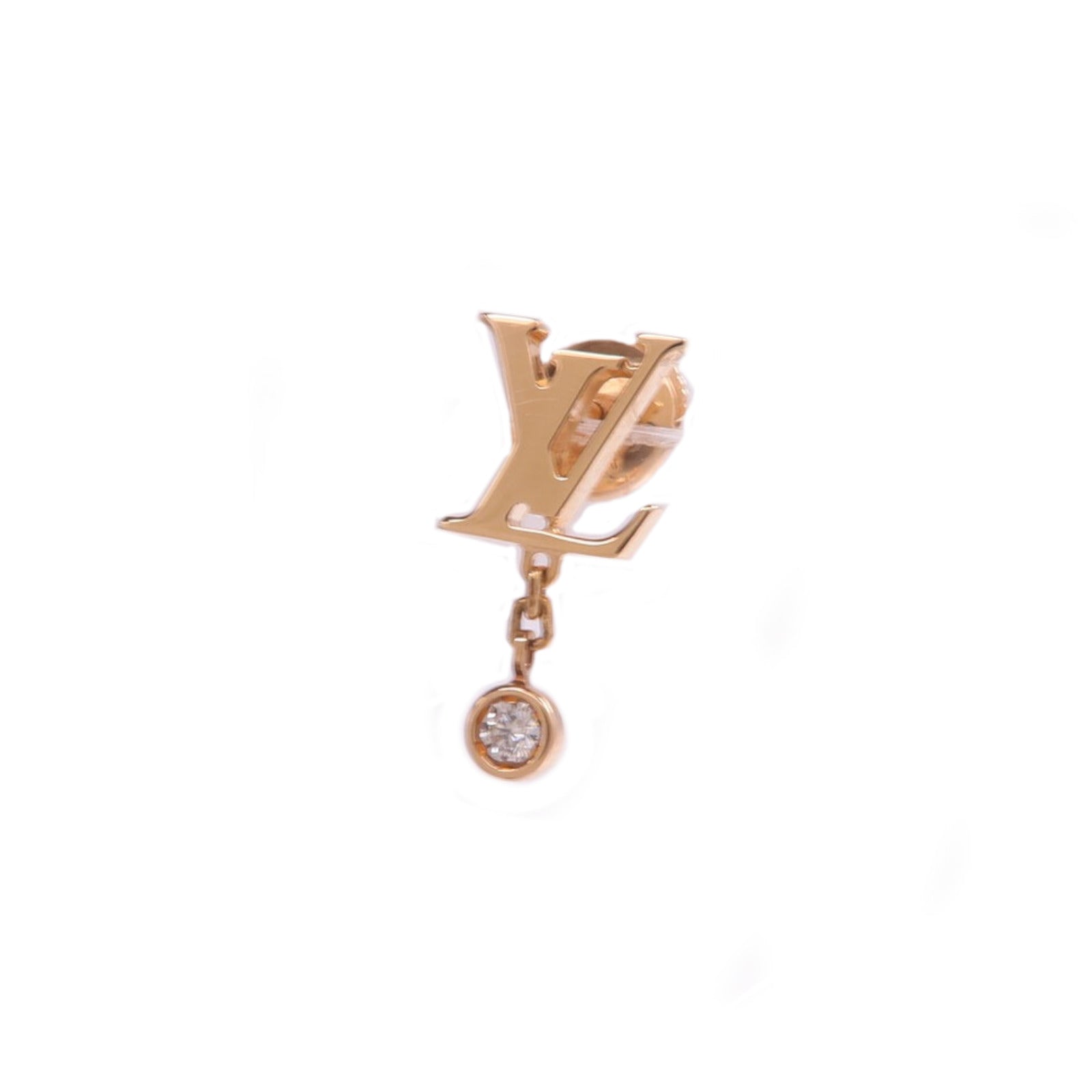 LOUIS VUITTON 18K玫瑰金Idylle Blossom Ear Stud x1鑽石耳環
