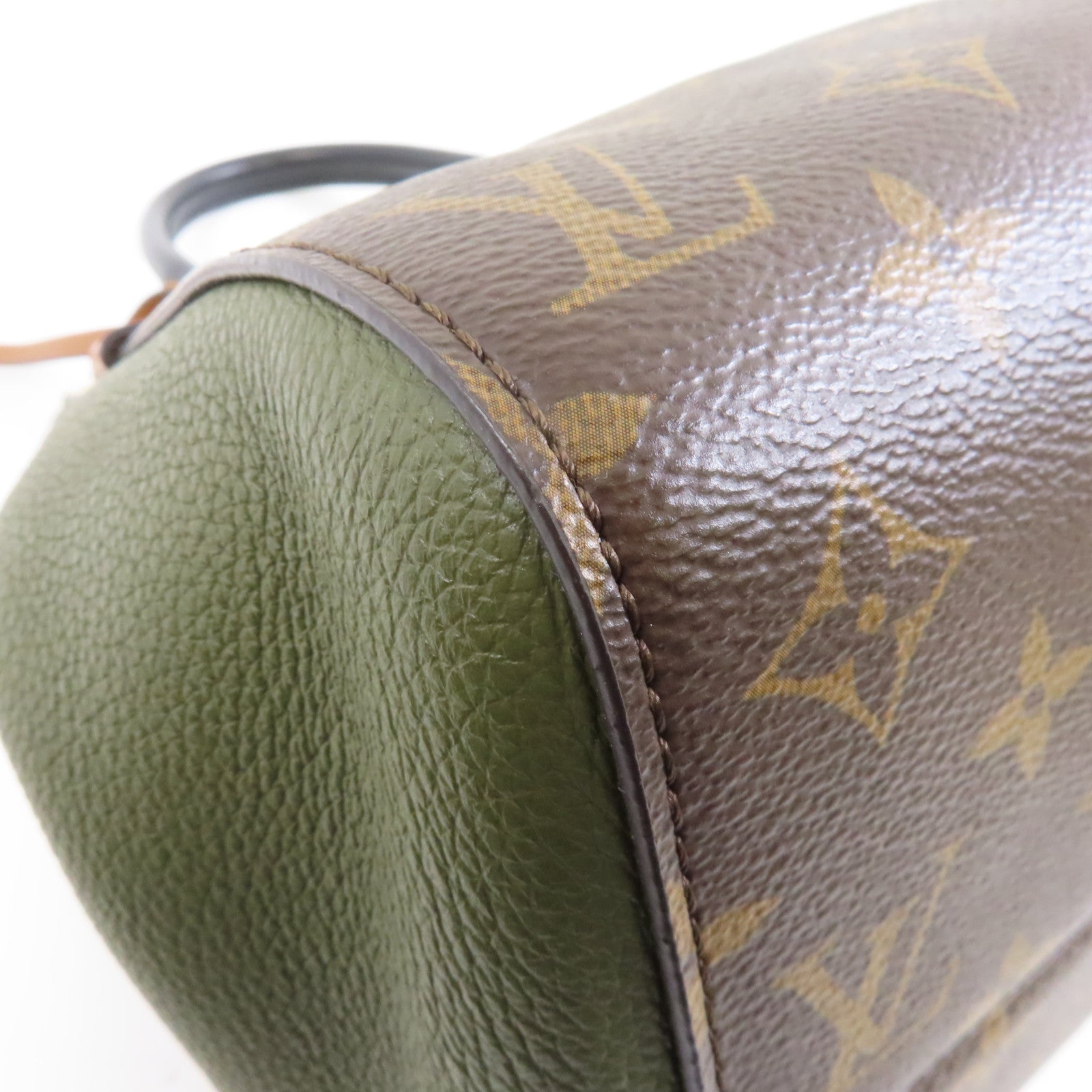 LOUIS VUITTON Monogram Fold Tote金扣手挽肩背兩用袋啡色/綠色/米色