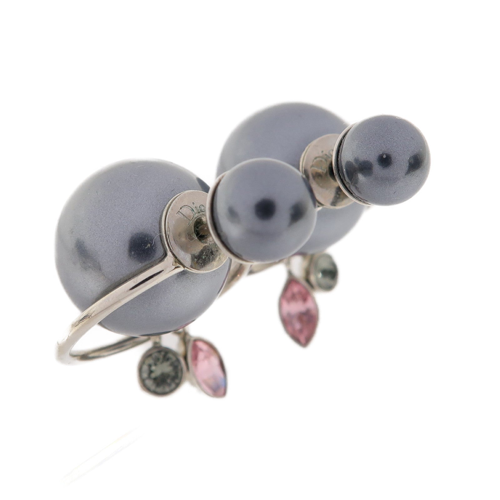 Dior 金屬/PVC Earrings耳環黑色/銀色/粉紅色