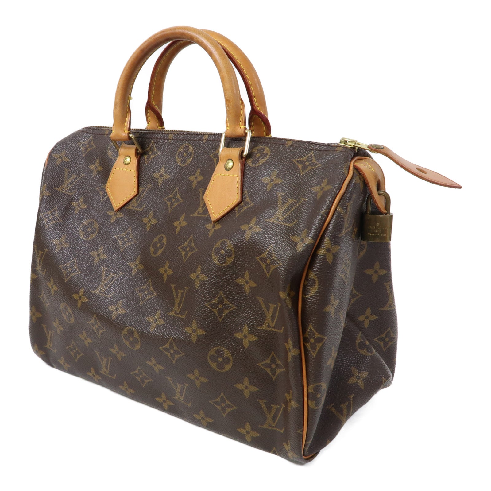 LOUIS VUITTON Monogram Speedy 30金扣手挽袋啡色
