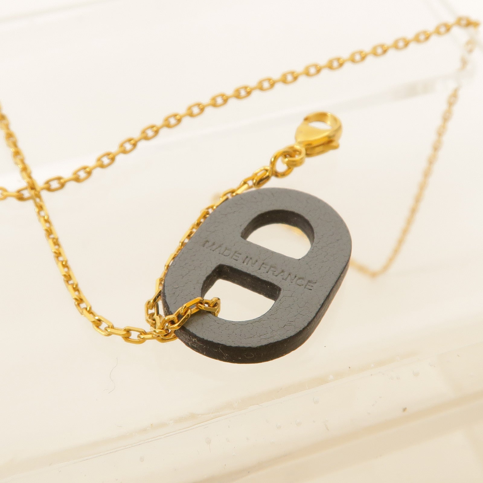 HERMES 金屬/Swift皮革O'Maillon Pendant項鍊