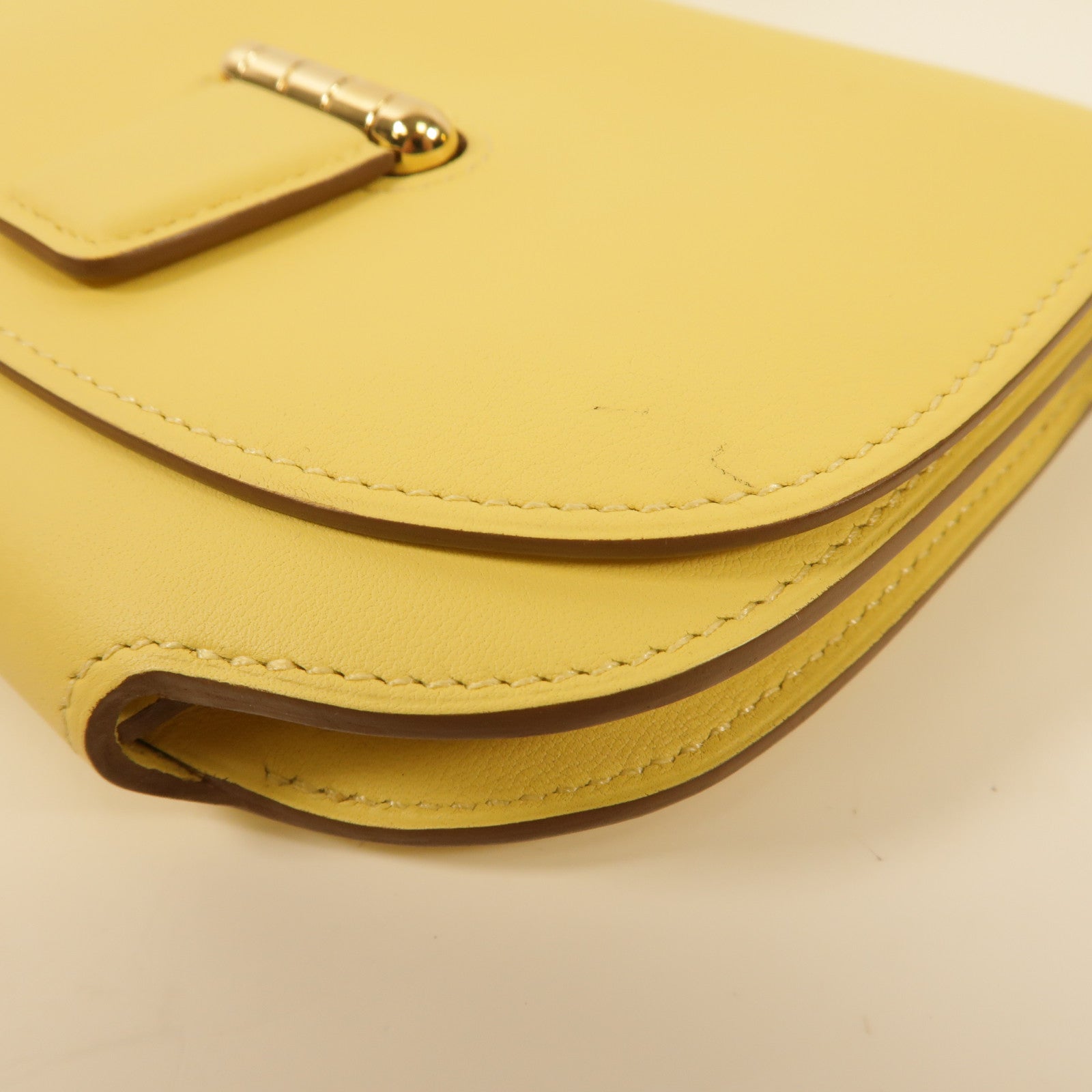 HERMES Swift皮革Mini Convoyeur金扣肩背袋Lime