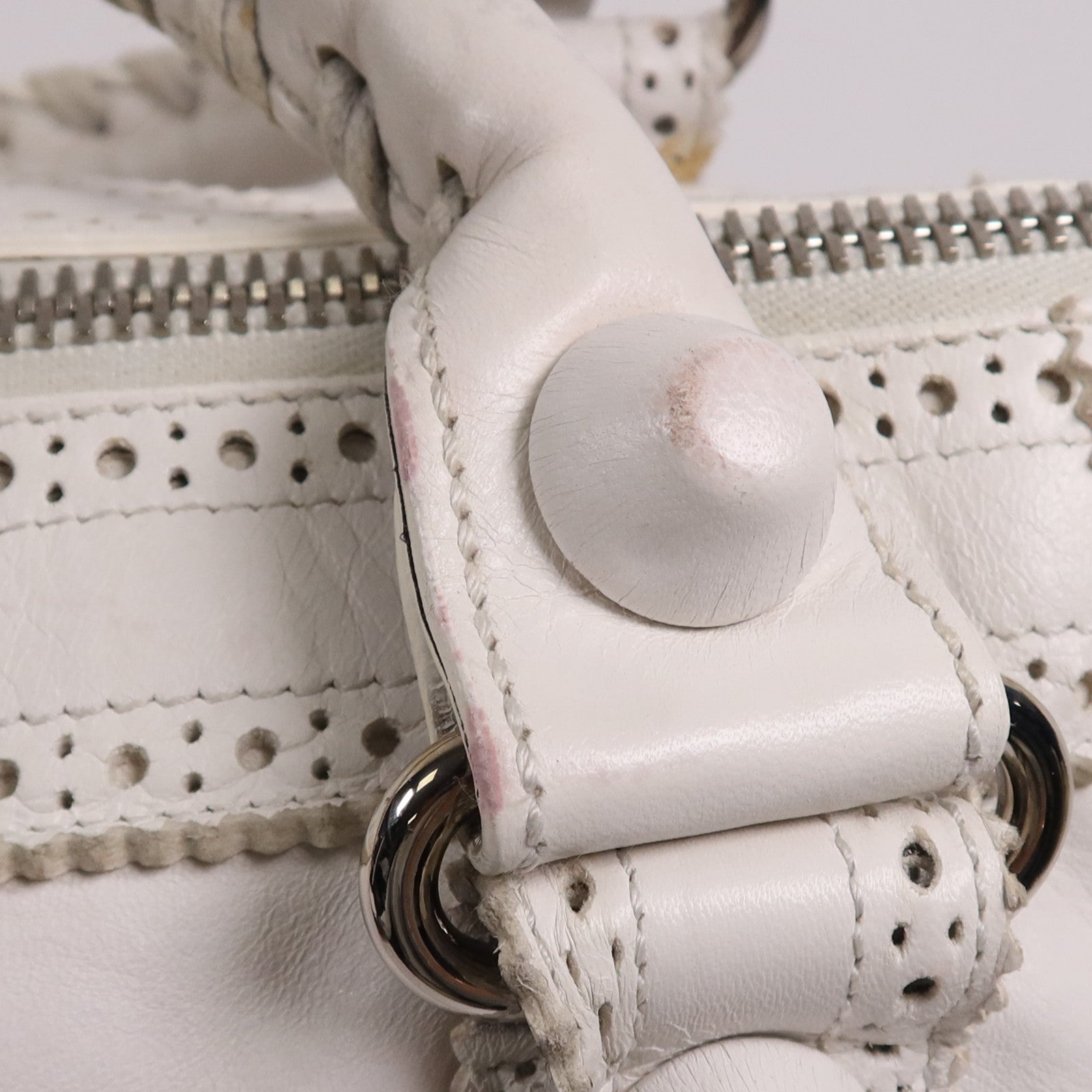 BALENCIAGA 皮革Giant Work銀扣手挽袋
