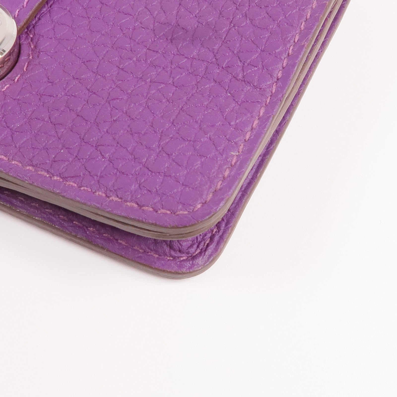 HERMES Clemence皮革Dogon Card Case銀扣卡片套Anemone