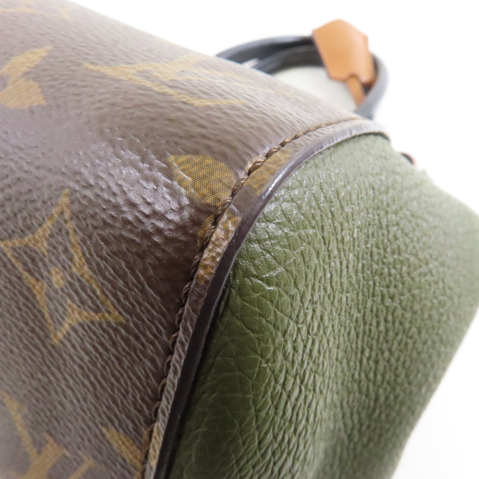 LOUIS VUITTON Monogram Fold Tote金扣手挽肩背兩用袋啡色/綠色/米色