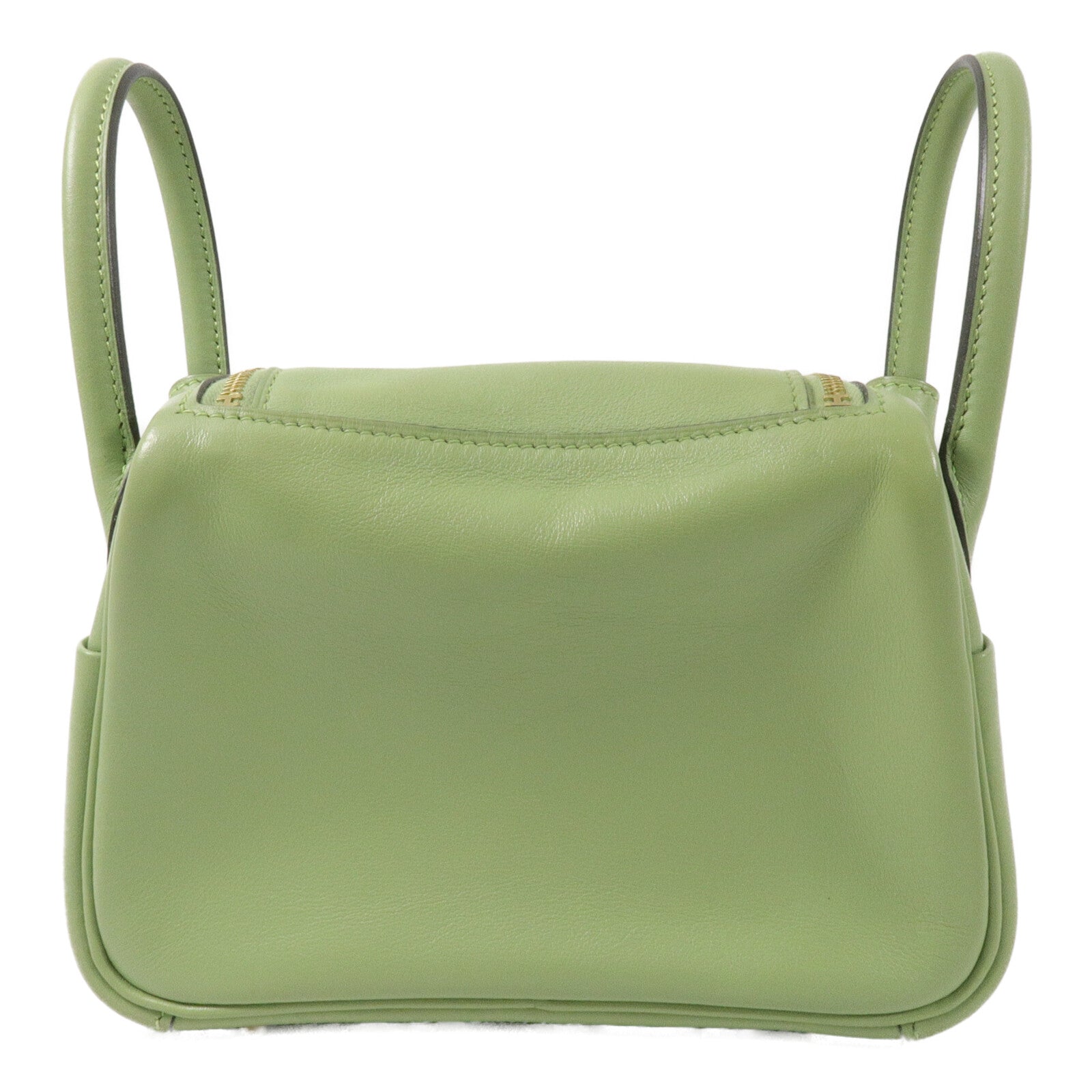 HERMES Swift皮革Mini Lindy手挽肩背兩用袋Vert Criquet
